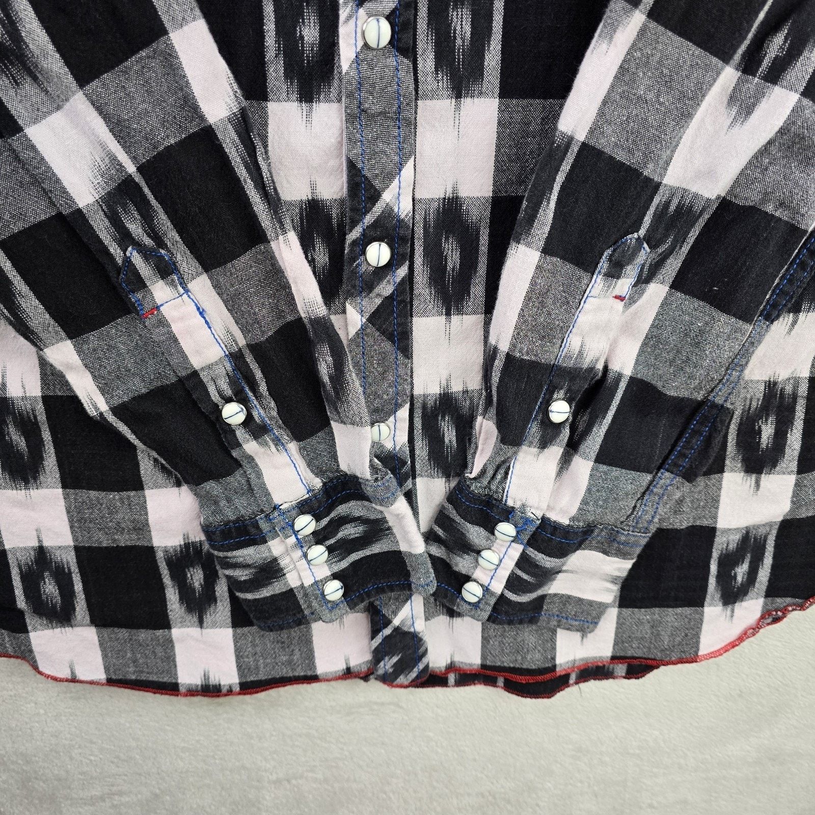 Other Ryan Michael Pearl Snap Shirt Mens Medium Plaid Western Size US M / EU 48-50 / 2 - 4 Thumbnail
