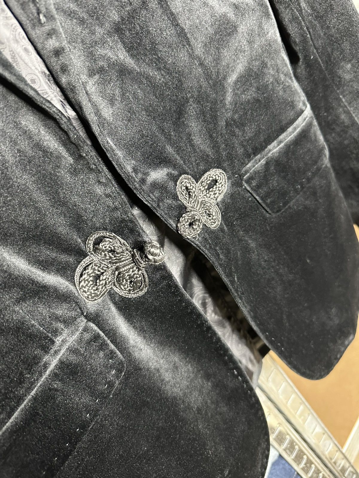 Gianni Feraud Gianni Ferraud Black Velvet Blazer Jacket Size 38R - 6 Thumbnail