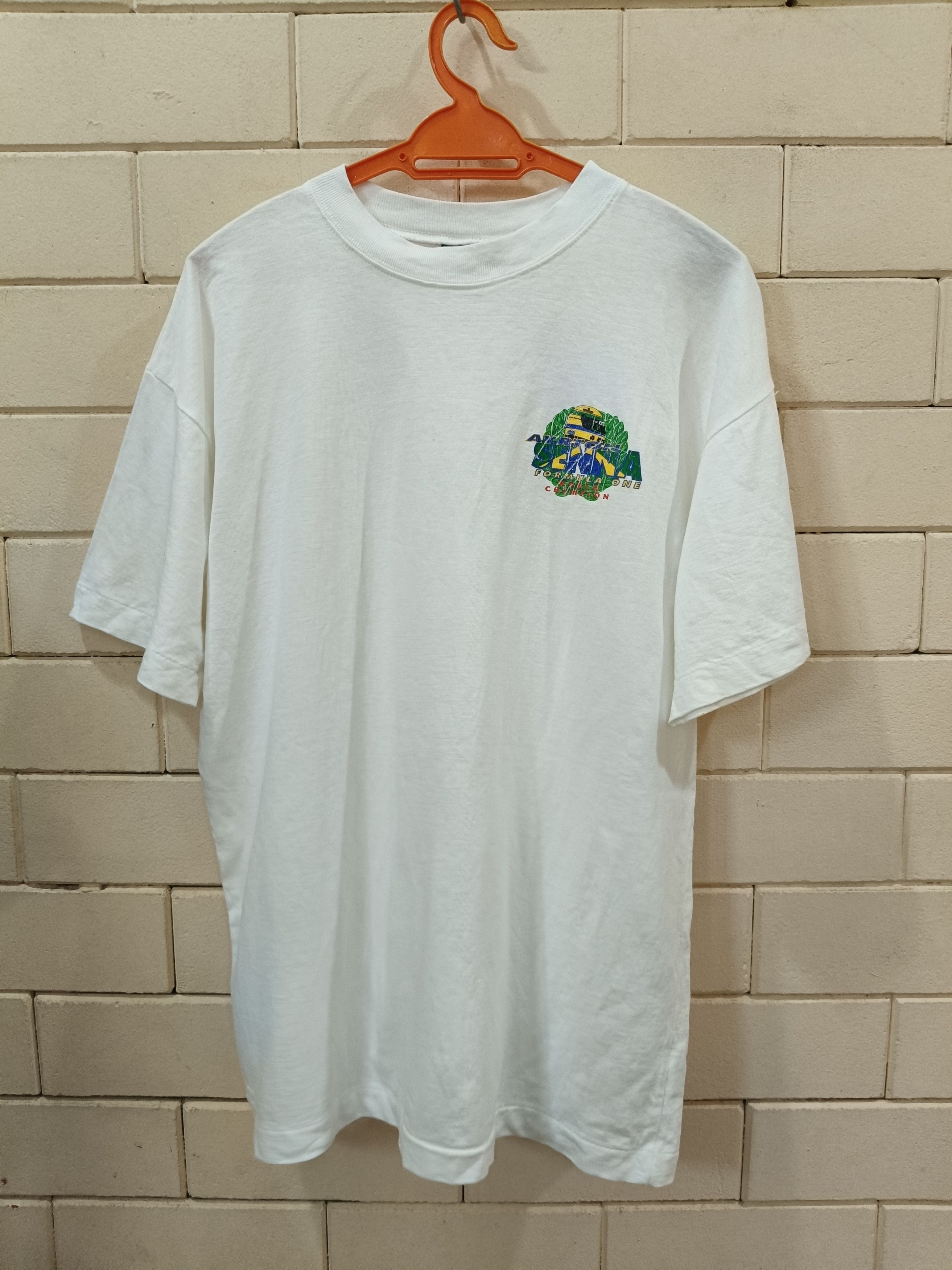Vintage Vintage Formula One Ayrton Senna T Shirt Size US L / EU 52-54 / 3 - 3 Thumbnail