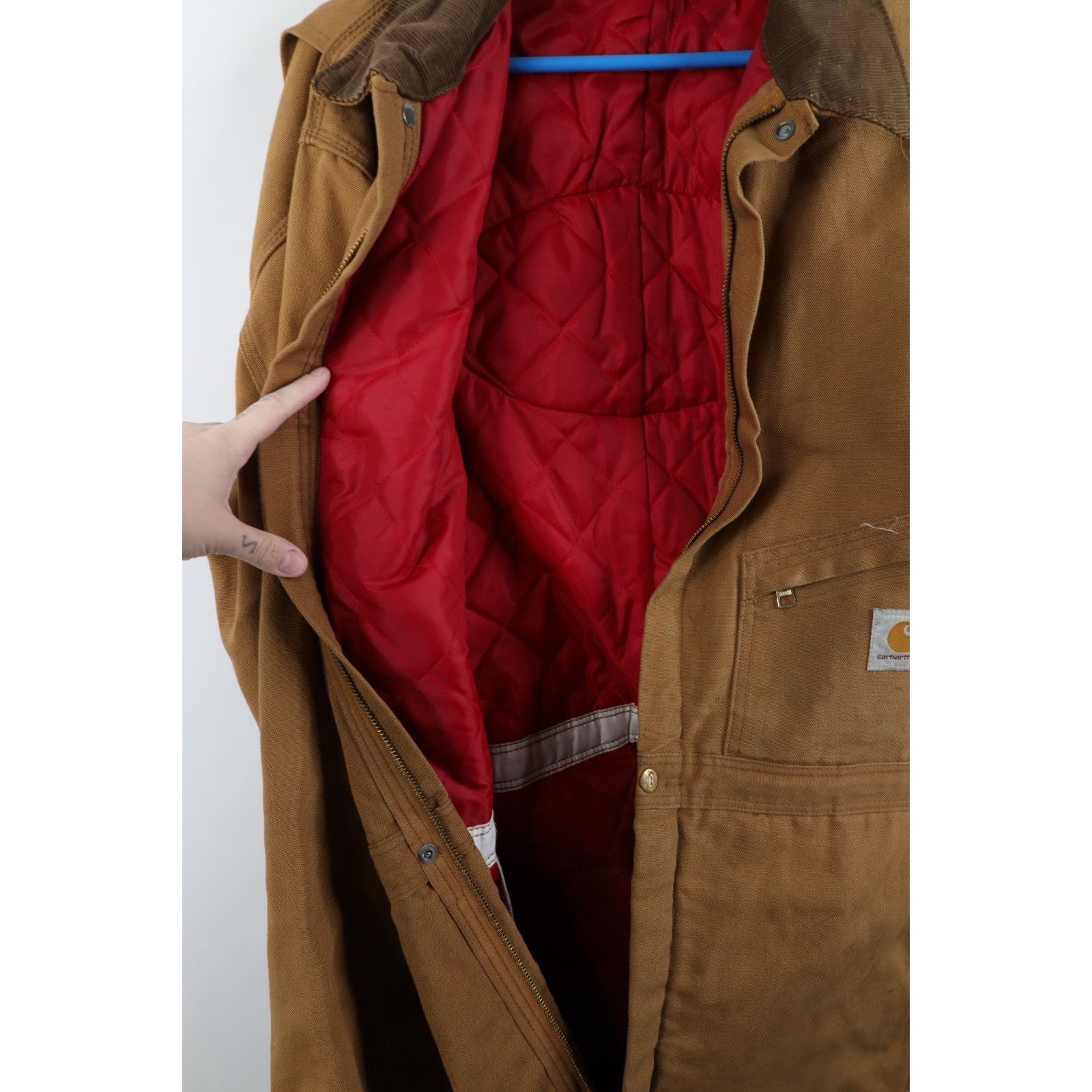 Carhartt Vintage 80s Carhartt Distressed Quilted Canvas Coveralls Size US 44 / EU 60 - 9 Thumbnail