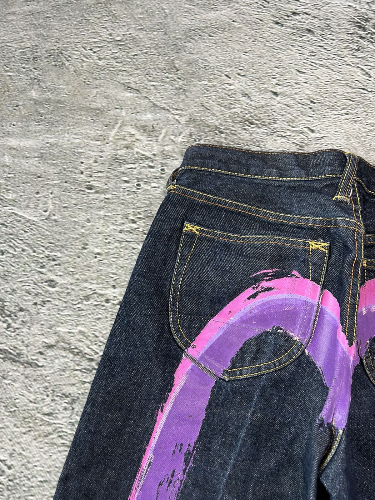 Evisu × Japanese Brand × Vintage Evisu jeans daicock big logo vintage gradient purple pink Size 28" / US 6 / IT 42 - 3 Thumbnail