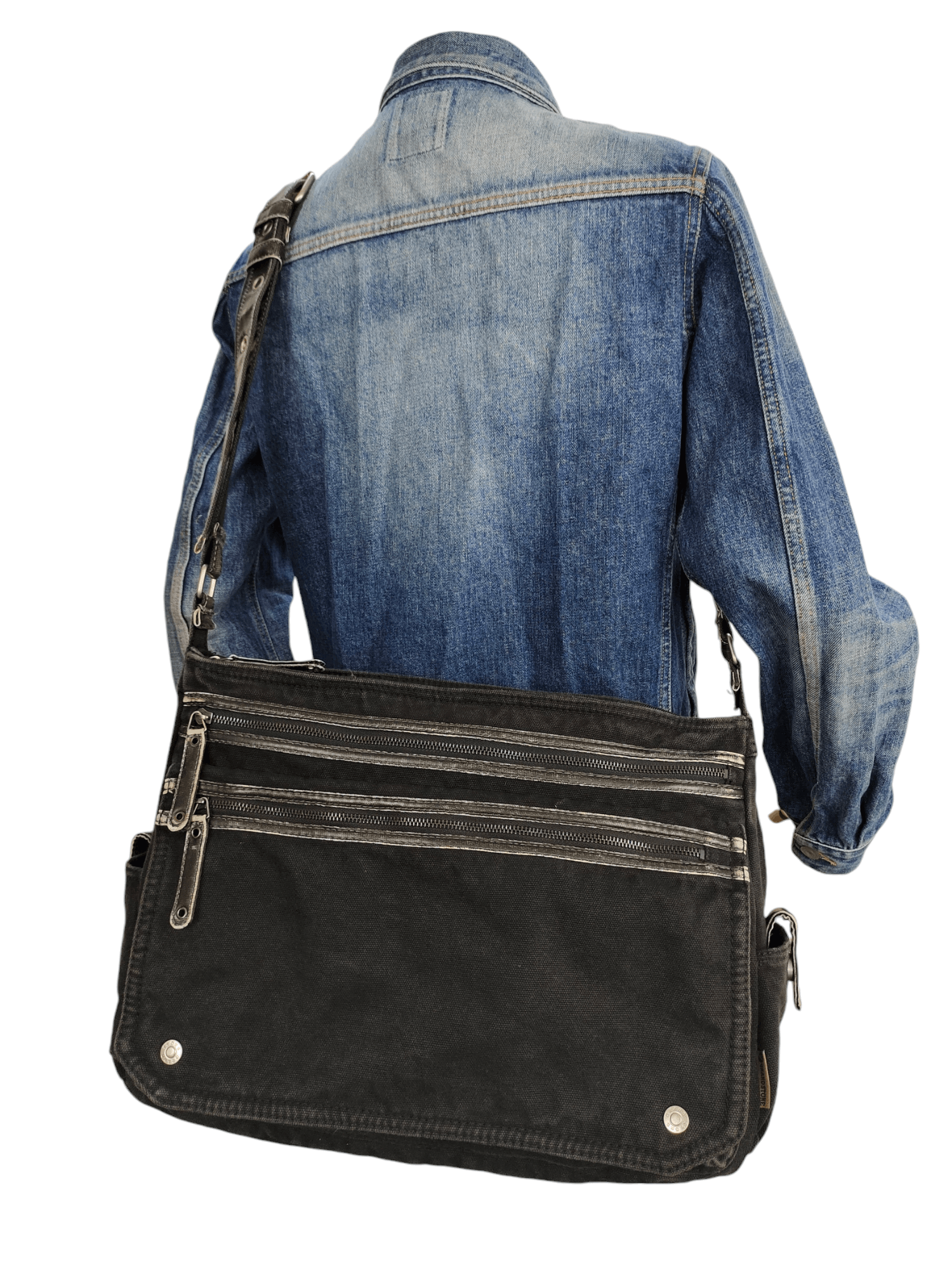 Comme des Garcons × Undercover Vintage Grand Stone Japan Canvas Black Sling Crossbody Bag Size ONE SIZE - 2 Thumbnail