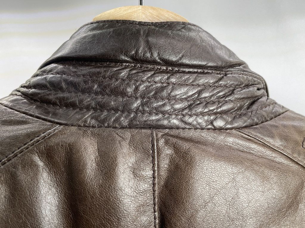 Brunello Cucinelli BRUNELLO CUCINELLI Brown Leather Nylon Blue Bomber Jacket Size US L / EU 52-54 / 3 - 11 Thumbnail