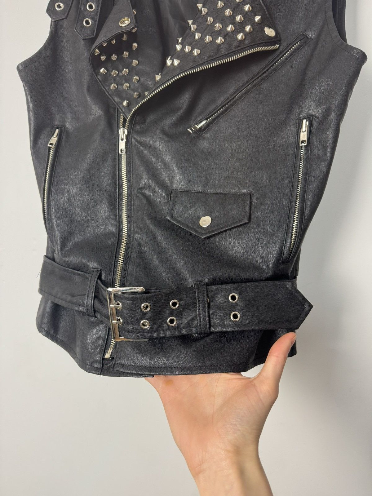Jeremy Scott Archive Jeremy Scott Studded Leather Biker Vest Size US S / EU 44-46 / 1 - 9 Thumbnail