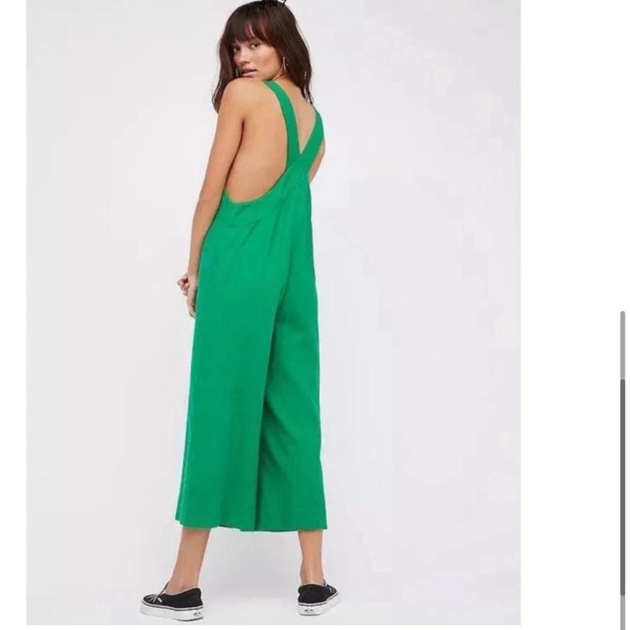 Free People Free People Jumpsuit Kelly Green Boho Overalls Jumpsuit XS Size 25" / US 0 / IT 36 - 4 Thumbnail