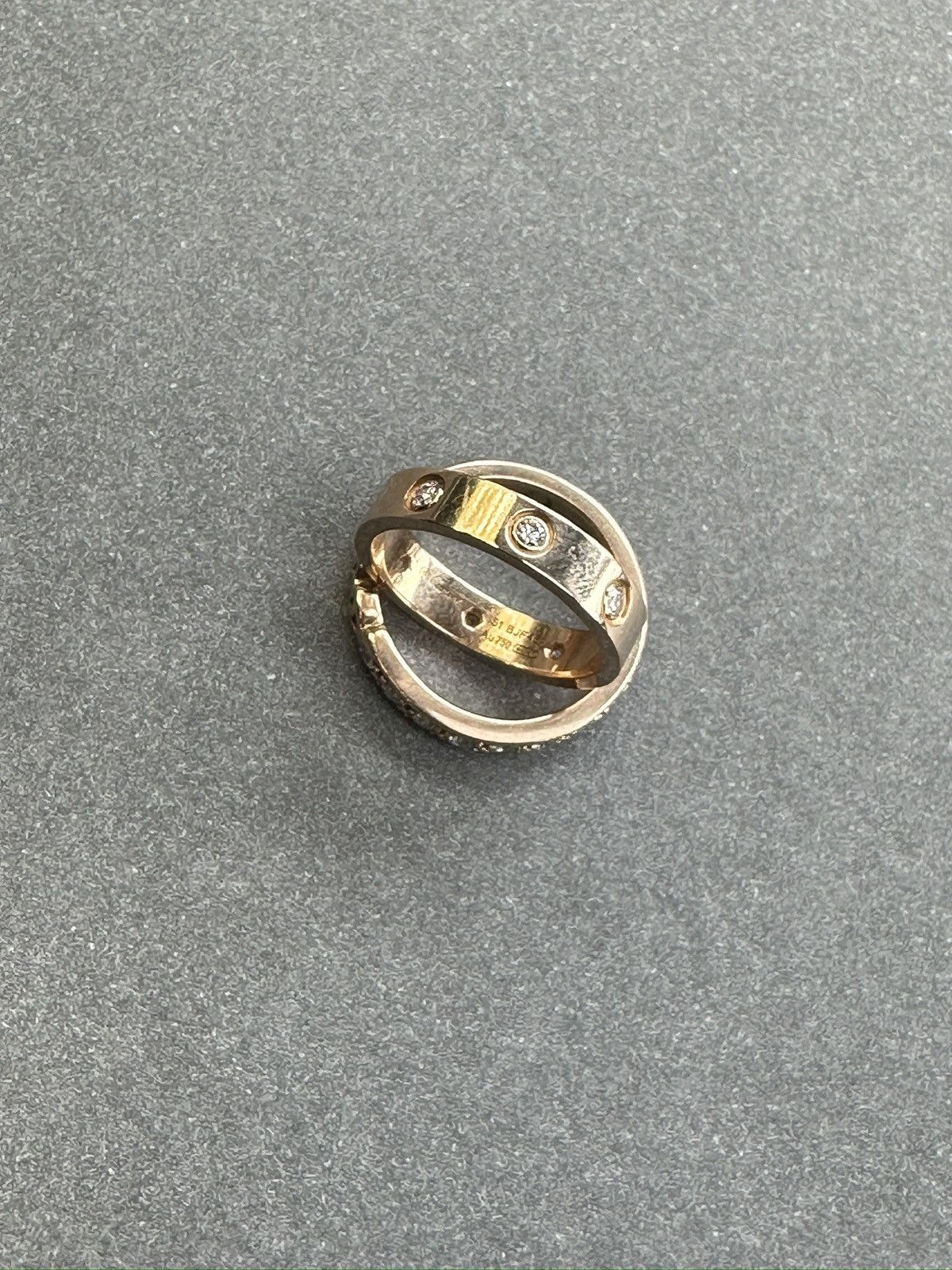 Cartier 750 18k rose gold diamond Love ring