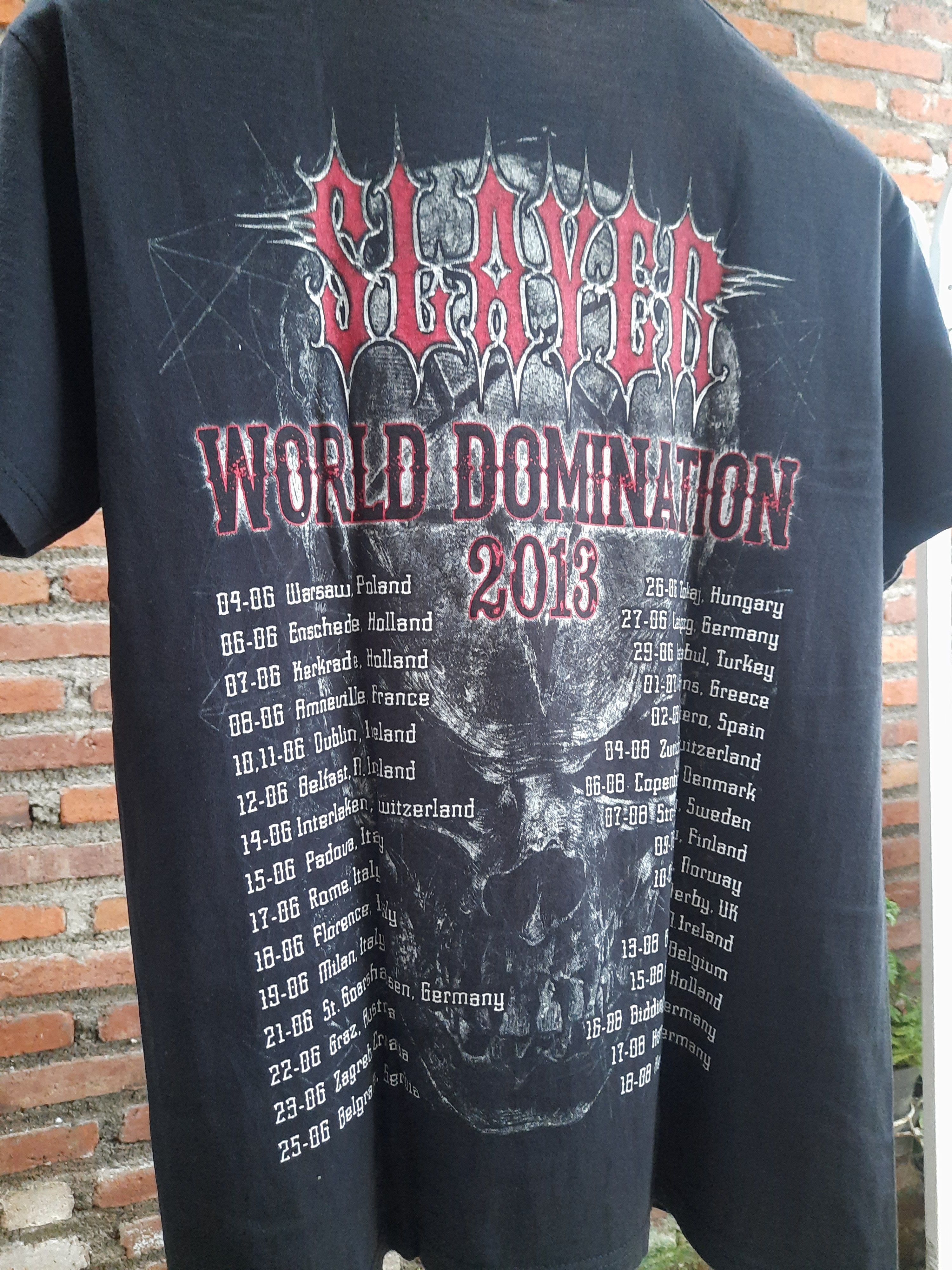Band Tees × Slayer Slayer World Domination Tour 2013 Band Tee Size US M / EU 48-50 / 2 - 6 Thumbnail