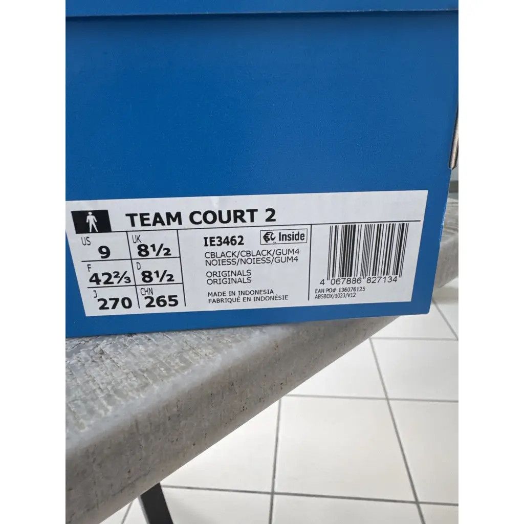Adidas Adidas Team Court 2 Triple Black Gum Sole Sneakers US9 Size US 9 / EU 42 - 6 Thumbnail