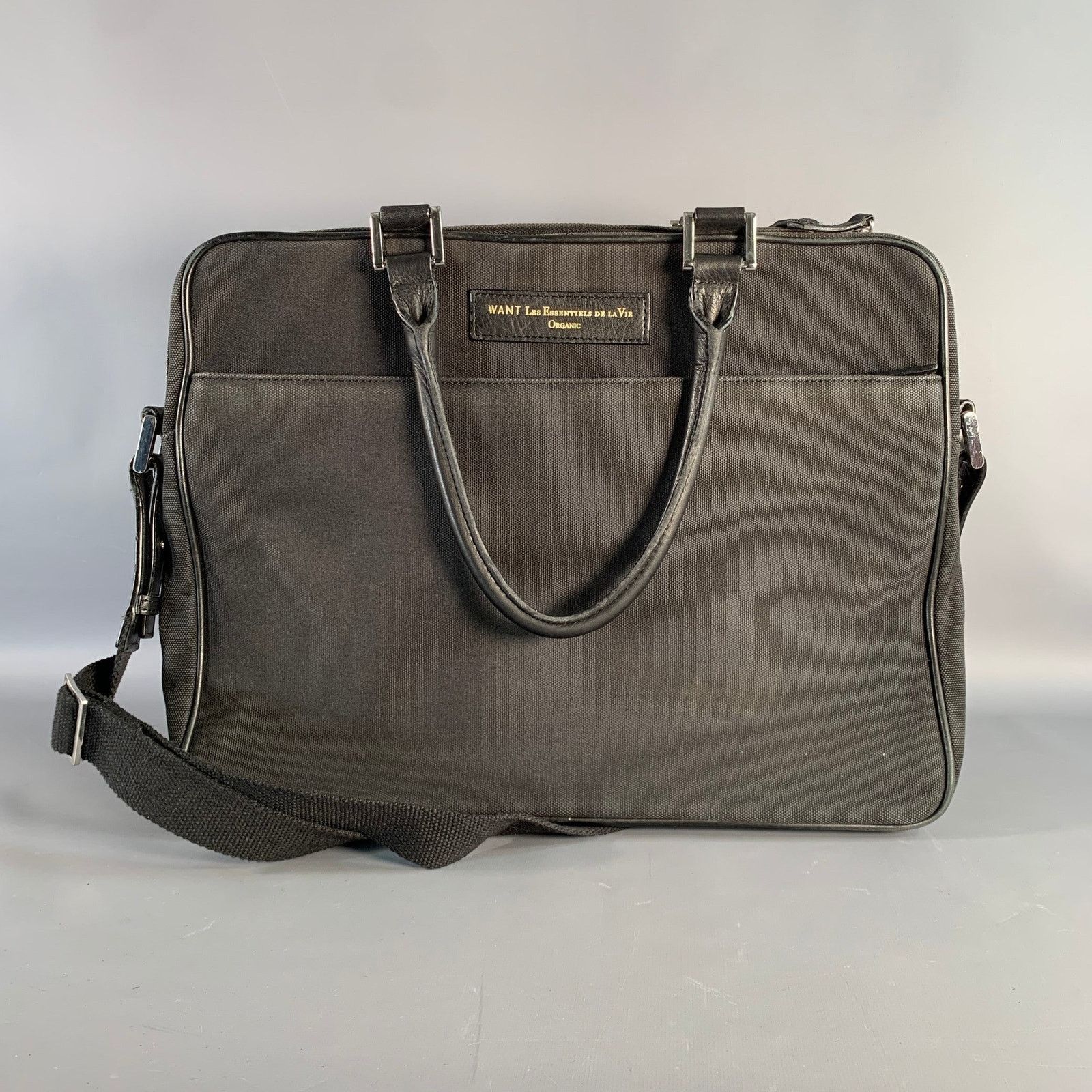 WANT Les Essentiels WANT LES ESSENTIELS DE LA VIE Black Cotton Laptop Bag Size ONE SIZE - 1 Thumbnail
