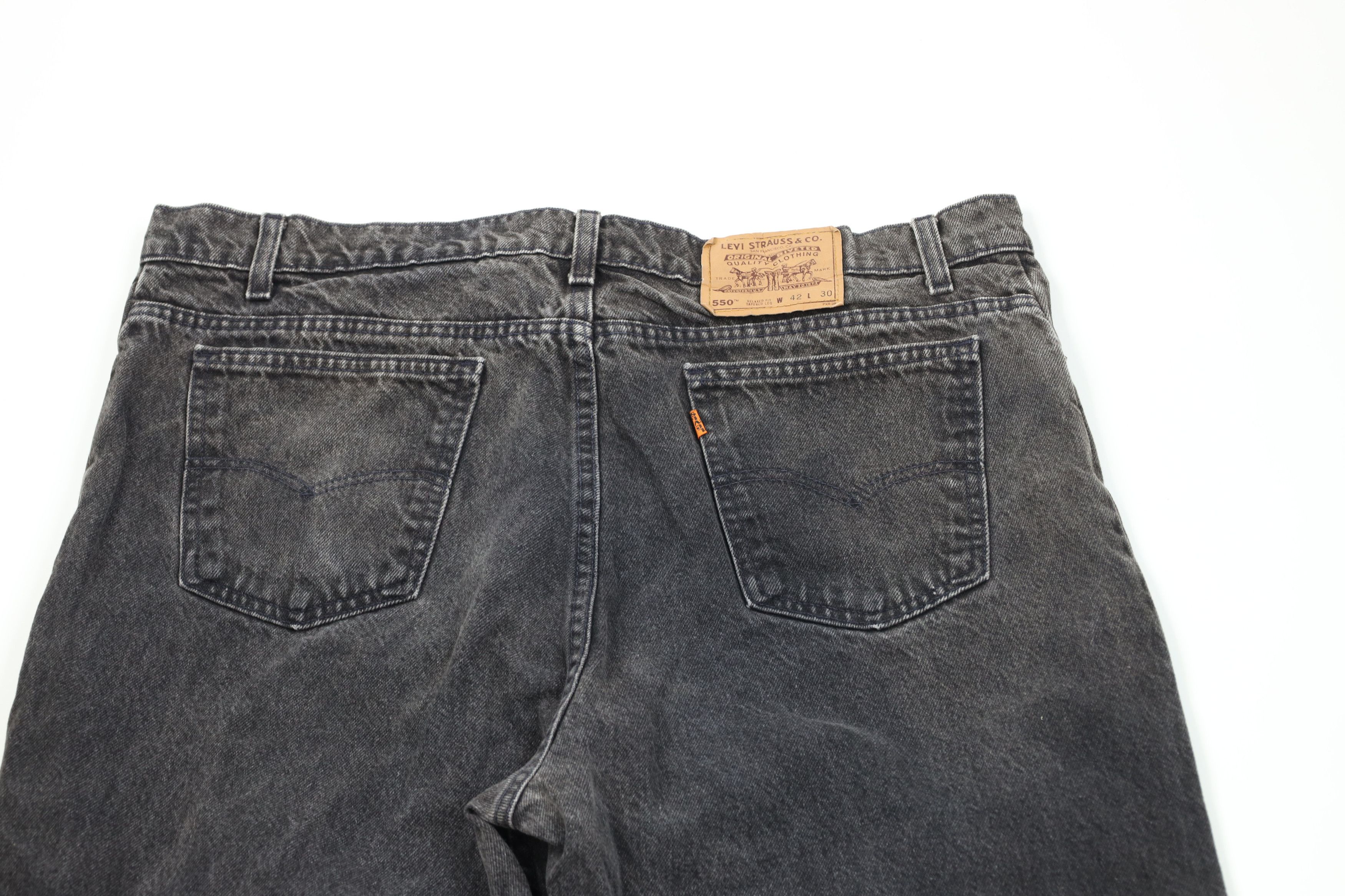 Levi's × Vintage Vintage 90s Levis 550 Orange Tab Tapered Leg Jeans Black USA Size US 40 / EU 56 - 12 Thumbnail