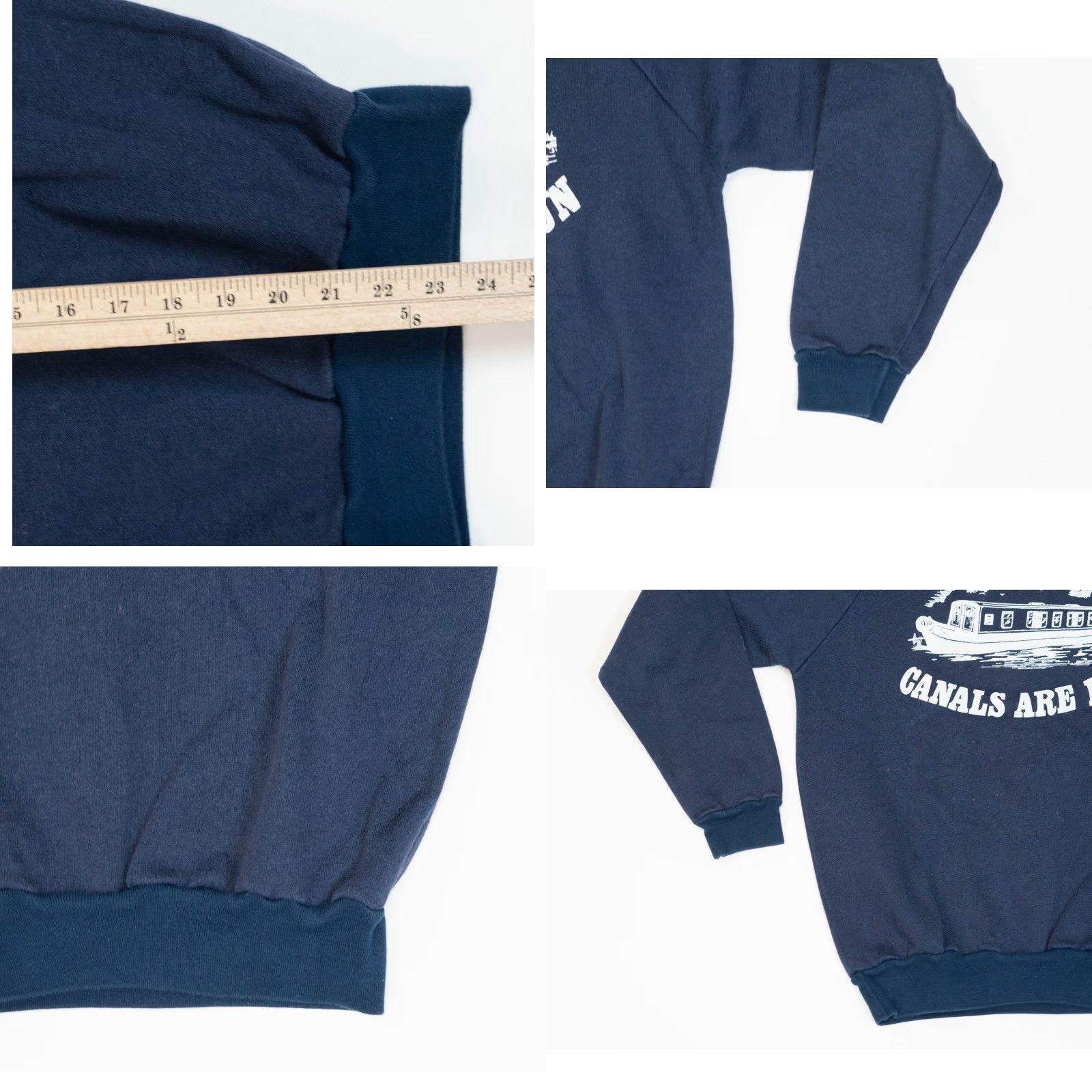 Greats VINTAGE Canals Are Fun Sweatshirt Blue Size S Women United Kingdom 1960s 50s VTG VT Vintage Pullover Crew Neck Size S / US 4 / IT 40 - 8 Thumbnail