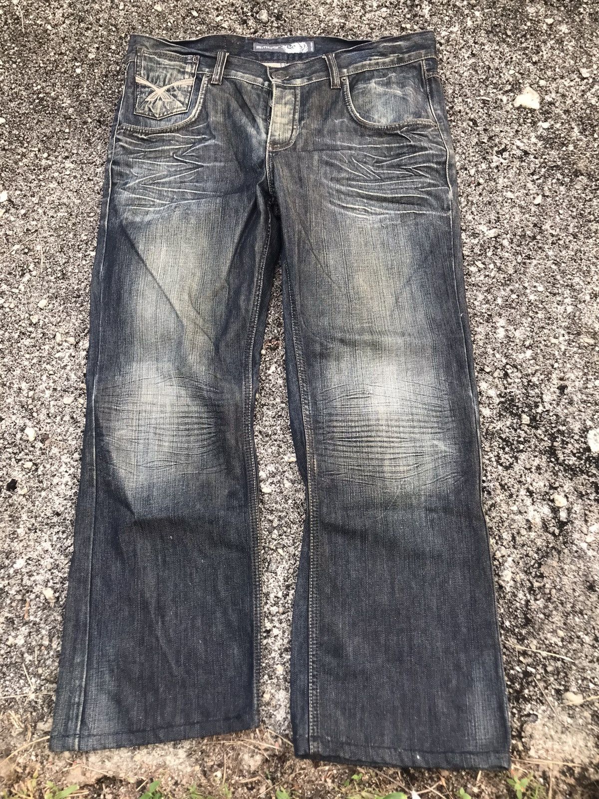 Japanese Brand 🔥Y2K SMOG Denim Flared Jeans🔥 Size US 34 / EU 50 - 1 Thumbnail