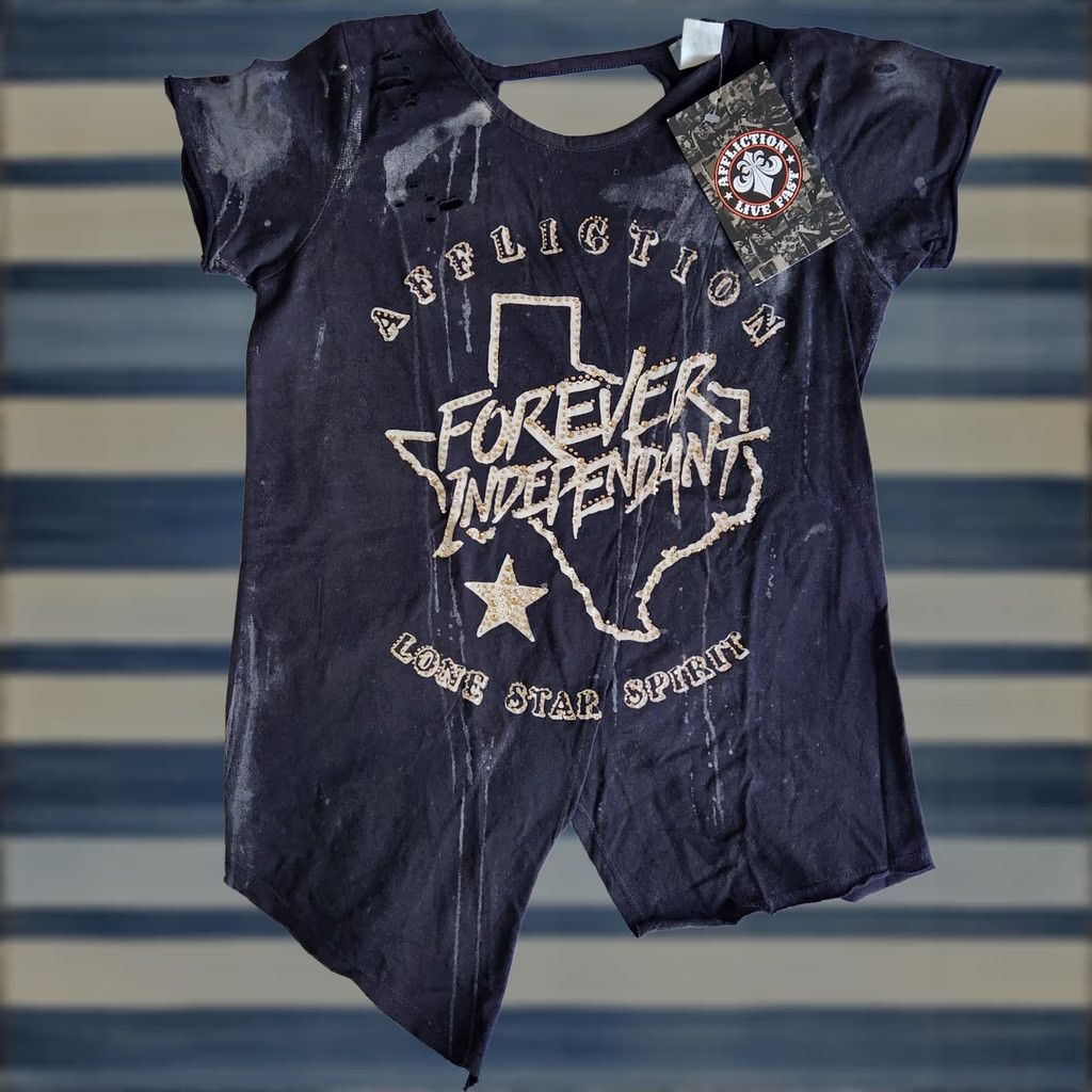 Affliction Affliction Forever Independent Texas Biker Y2K XS Black Studded Graphic Shirt Size XS / US 0-2 / IT 36-38 - 1 Thumbnail