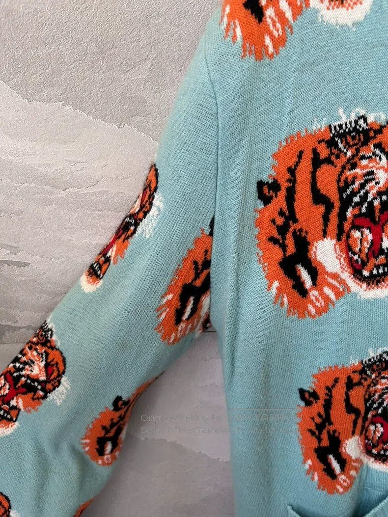 Gucci Gucci Light blue full print Hutou Lake blue woollen knitte Size US L / EU 52-54 / 3 - 7 Thumbnail