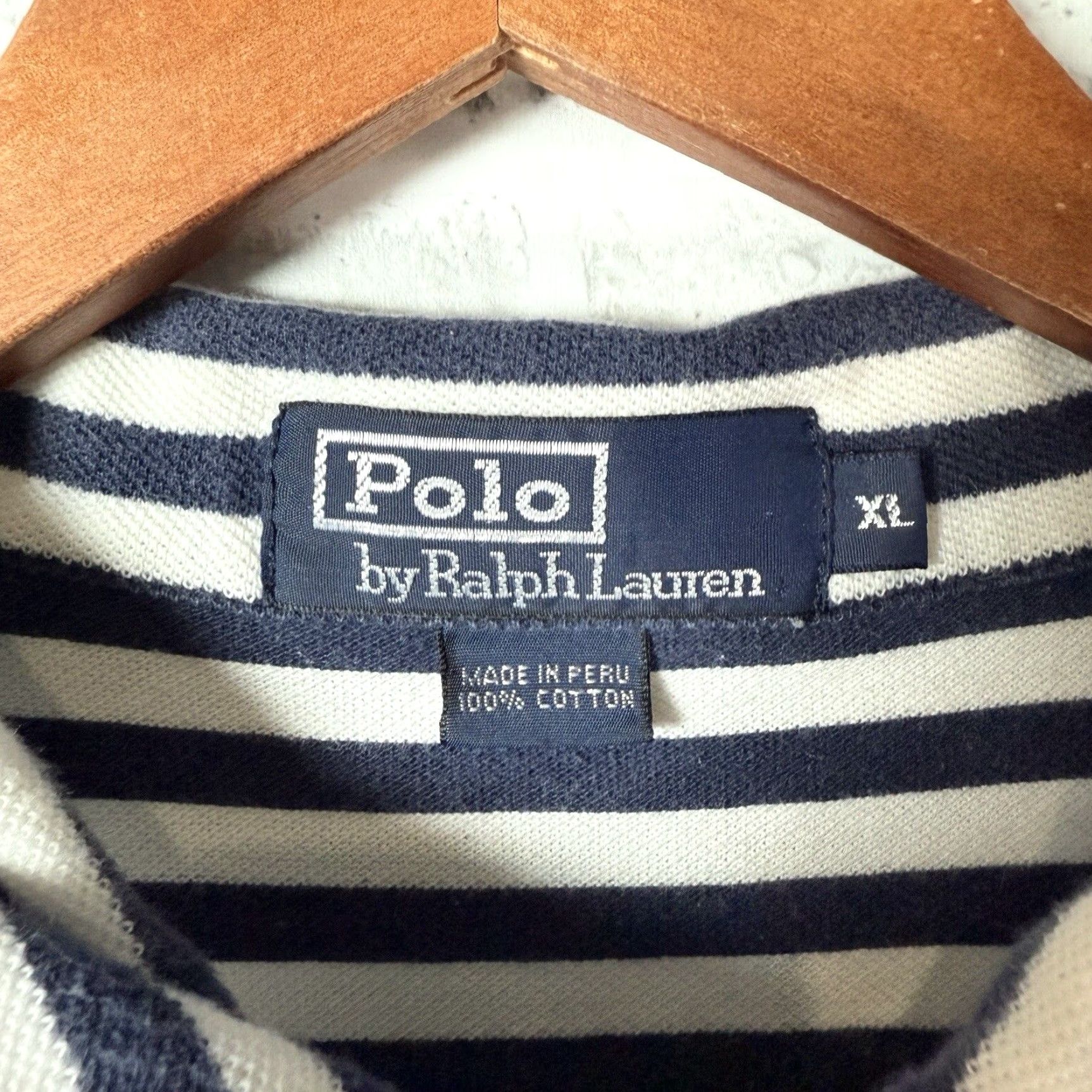 Ralph Lauren Ralph Lauren Polo Shirt Mens XL Blue Striped Pocket 100% Cotton Size US XL / EU 56 / 4 - 4 Thumbnail