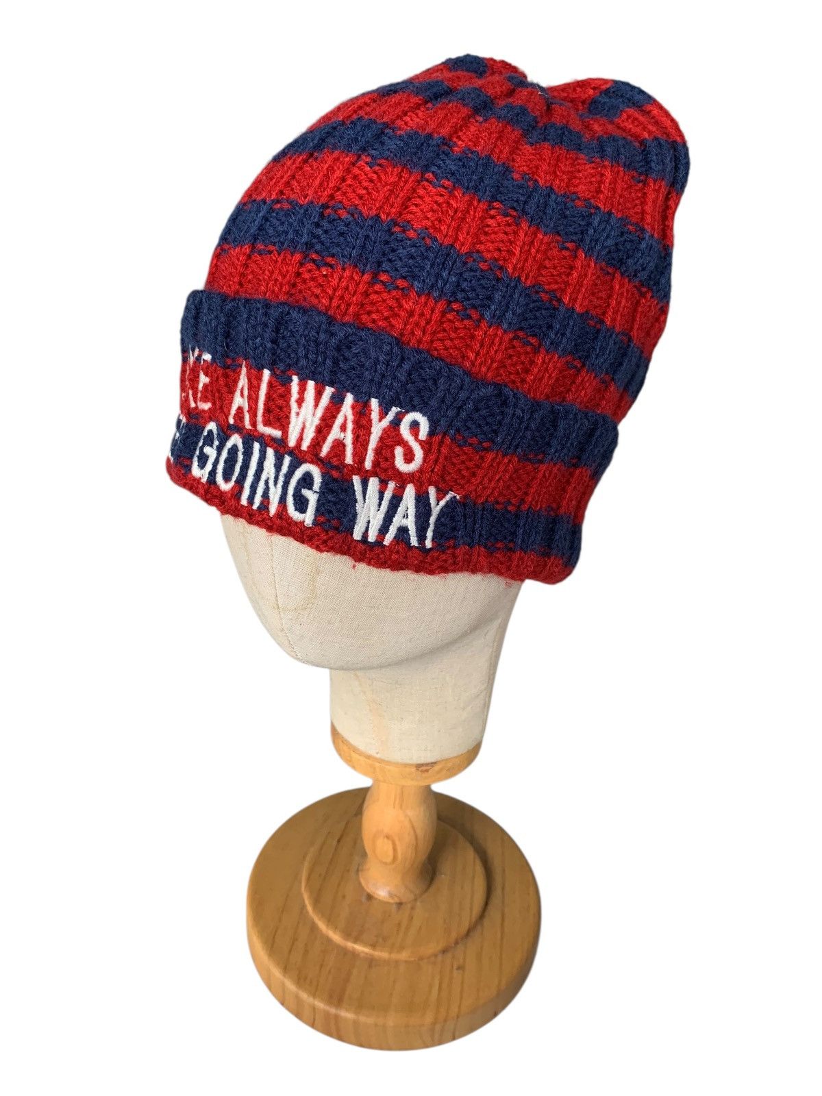 Kapital Stripe Crochet knit Back Number Streetweaer Beanie Hats Size ONE SIZE - 3 Thumbnail