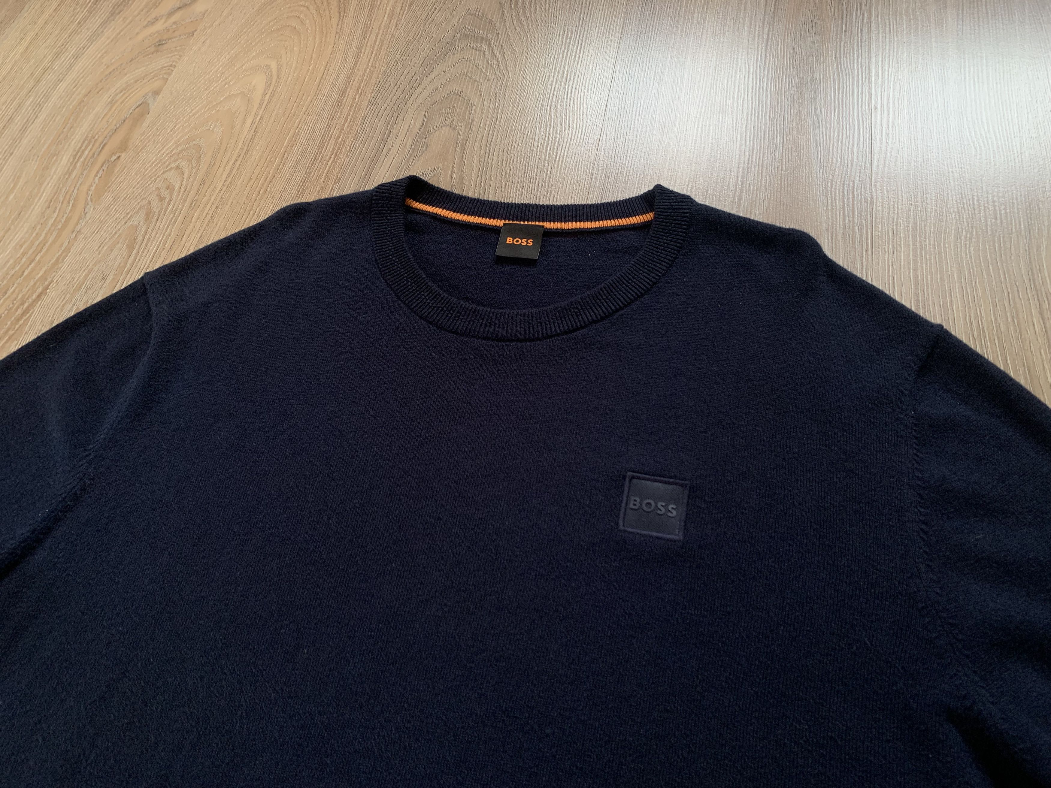 Hugo Boss Hugo Boss Navy Cotton–Cashmere Crewneck Sweater Size US XXL / EU 58 / 5 - 4 Thumbnail