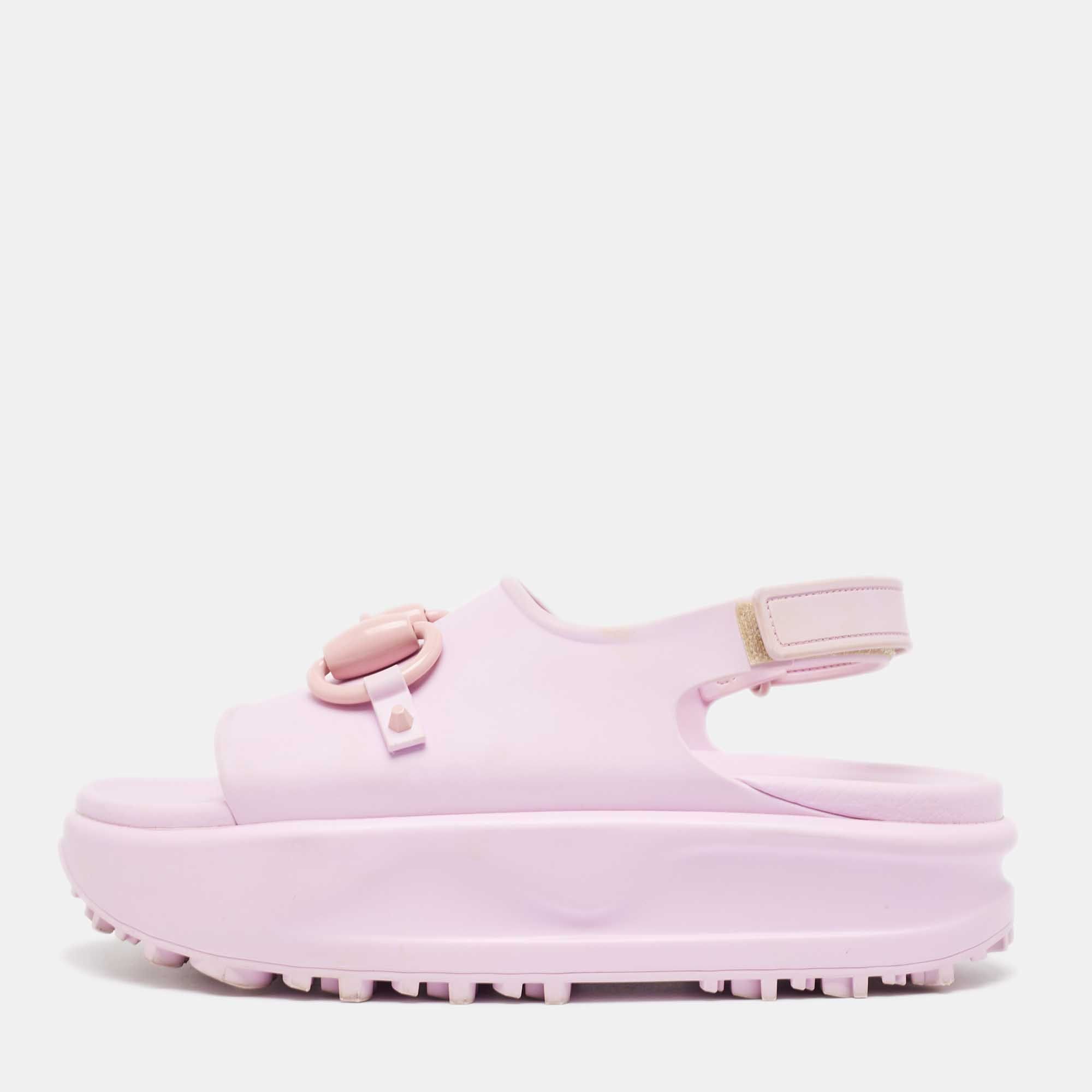 Gucci Purple Rubber Slingback Sandals Size US 12 / IT 42 - 1 Thumbnail