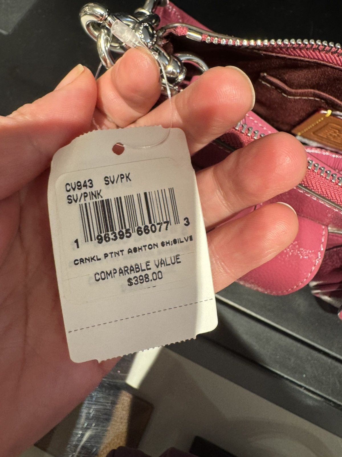 Coach NWT Coach Ashton Baguette Bag CV943-novelty leather/Pink Size ONE SIZE - 11 Thumbnail