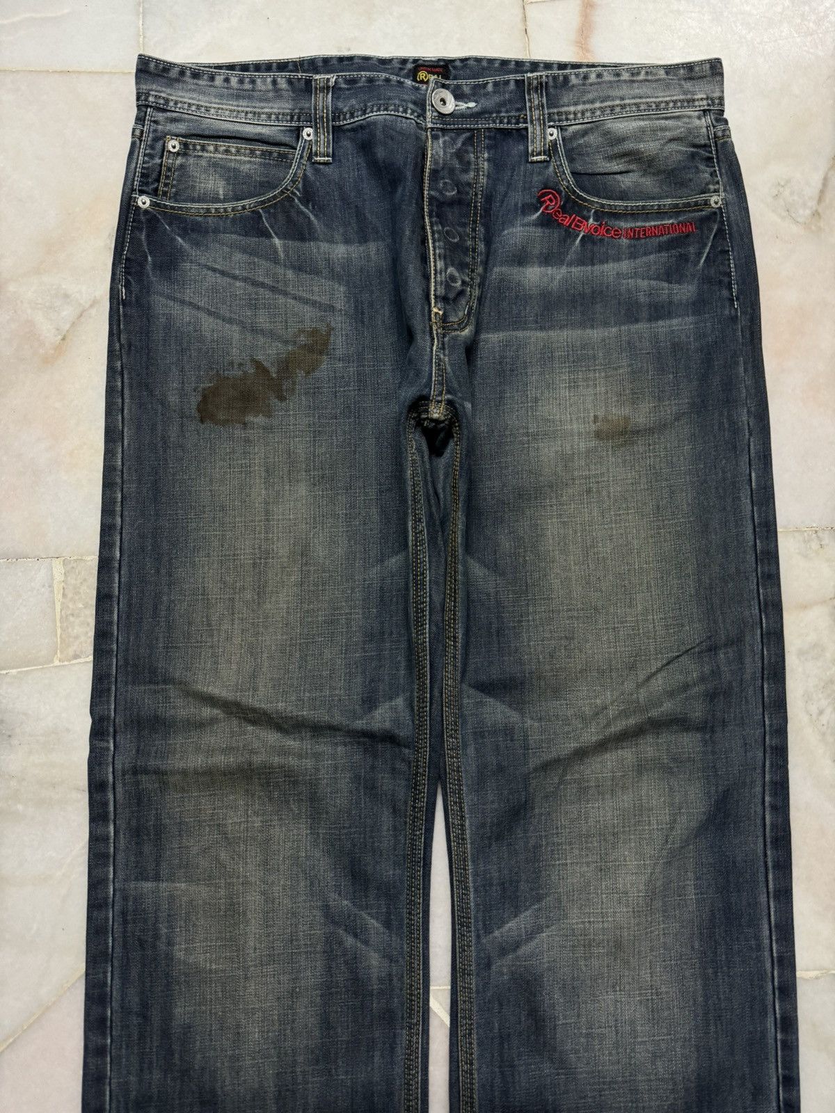 Japanese Brand 💥THRASHED💥VTG UNION MADE REALBVOICE MUDWASH DIRTY DISTRESS Size US 36 / EU 52 - 3 Thumbnail