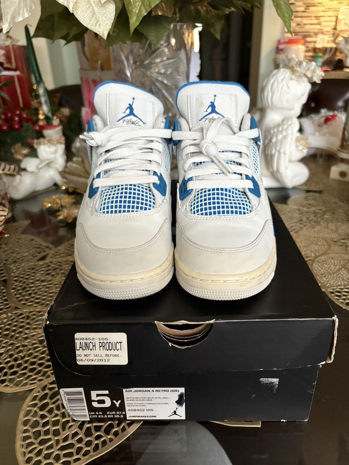 Jordan Brand Jordan 4 Military Blue’s 2012 with Box Size US 5 / EU 37 - 2 Thumbnail