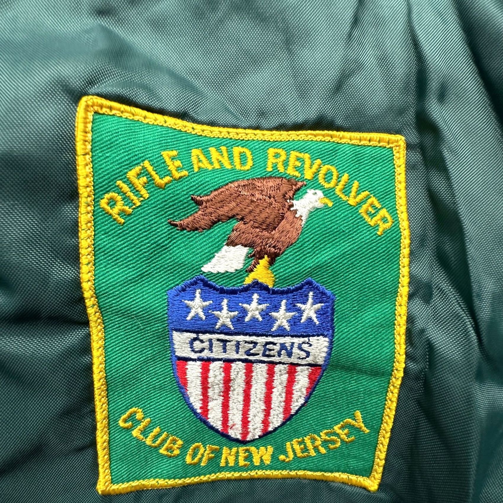 Holloway VINTAGE Citizens Rifle & Revolver Club New Jersey Holloway Varsity Bomber Quilt Lined Jacket XL Green Mens Size US XL / EU 56 / 4 - 7 Thumbnail