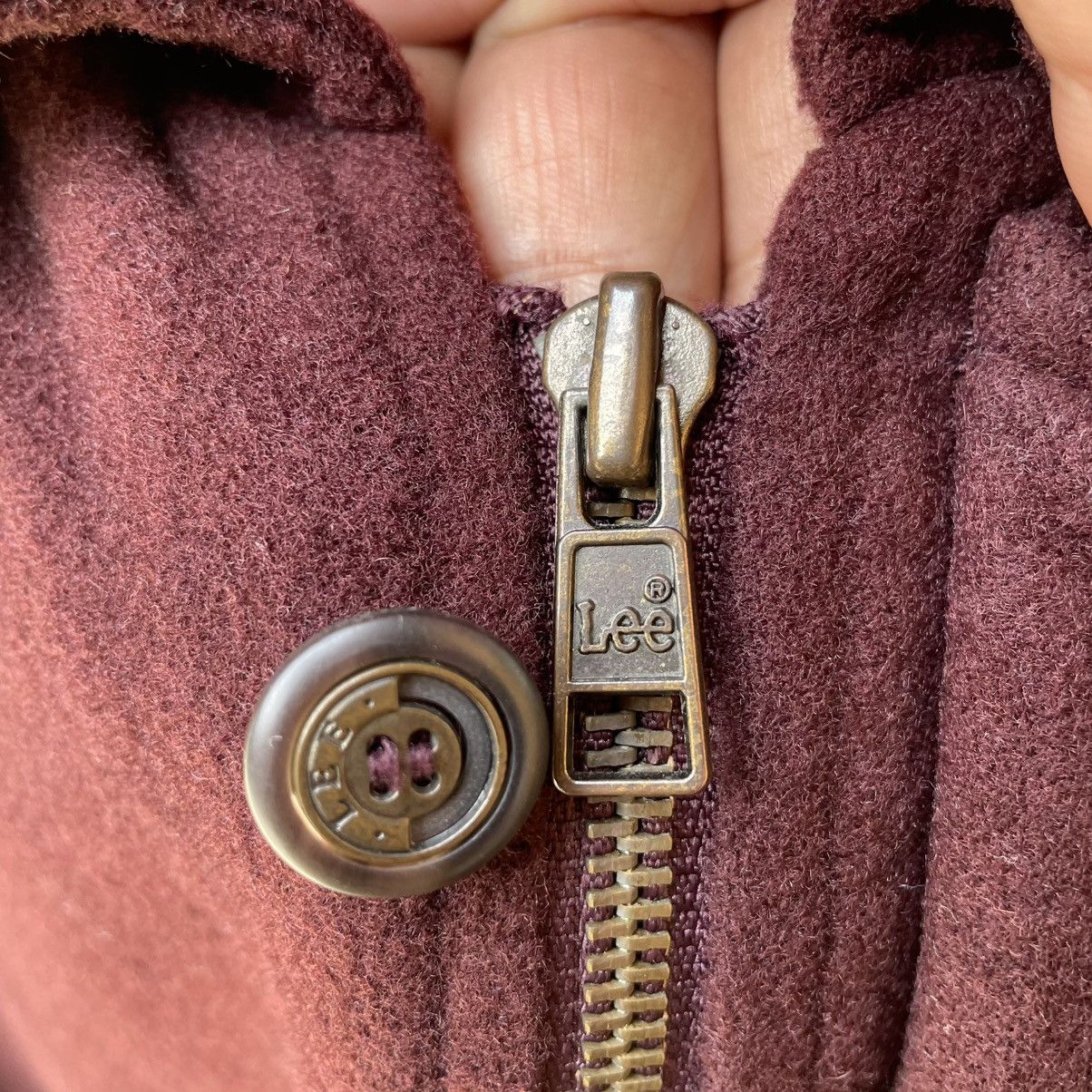 Lee 🔥Vintage Lee Small Logo Full Zipper Wool Maroon Jacket Size US M / EU 48-50 / 2 - 10 Thumbnail