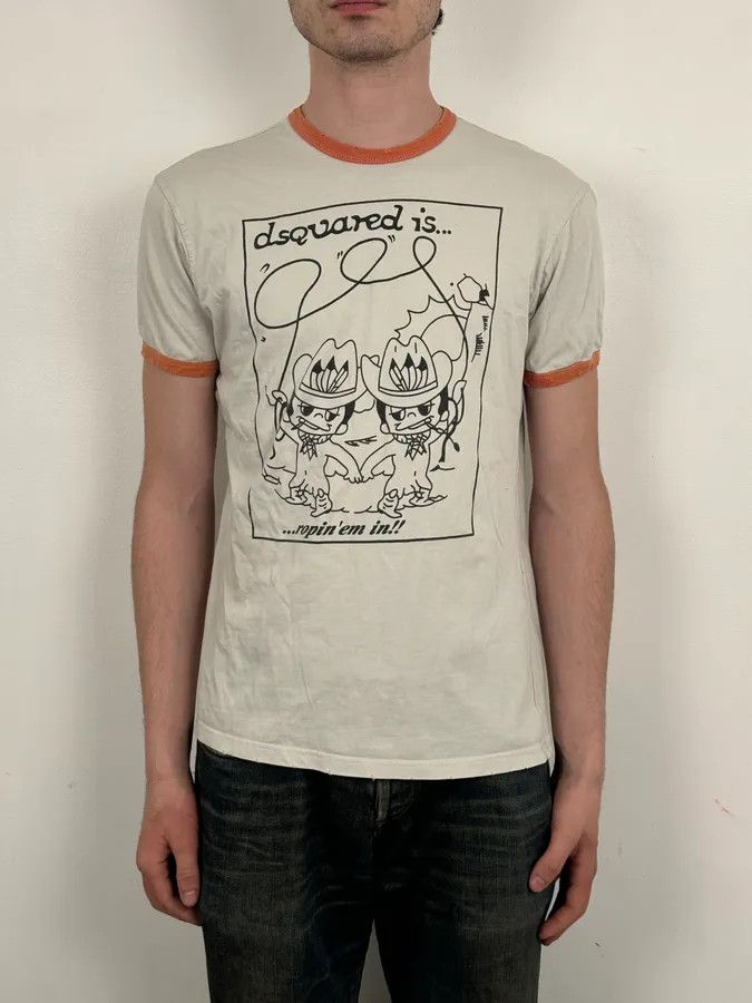Dsquared2 AW2006 Dsquared2 Mini Cowboy White T-Shirt Size US S / EU 44-46 / 1 - 2 Thumbnail