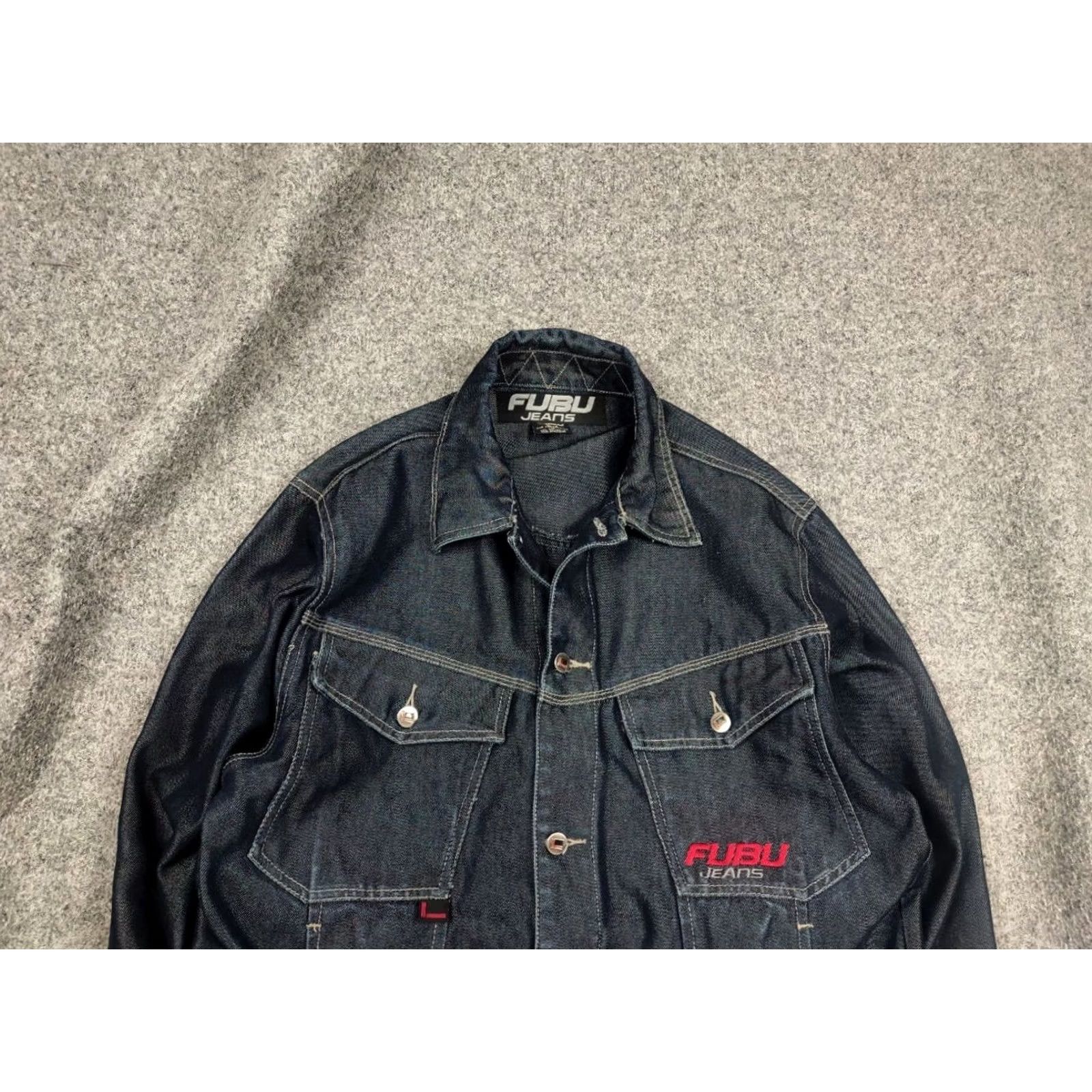 Fubu Vintage FUBU Indigo Denim Jacket Y2K Logo Collection Mens L Blue Cowboy Hip Hop 90s Vintage Jacket Size US L / EU 52-54 / 3 - 3 Thumbnail