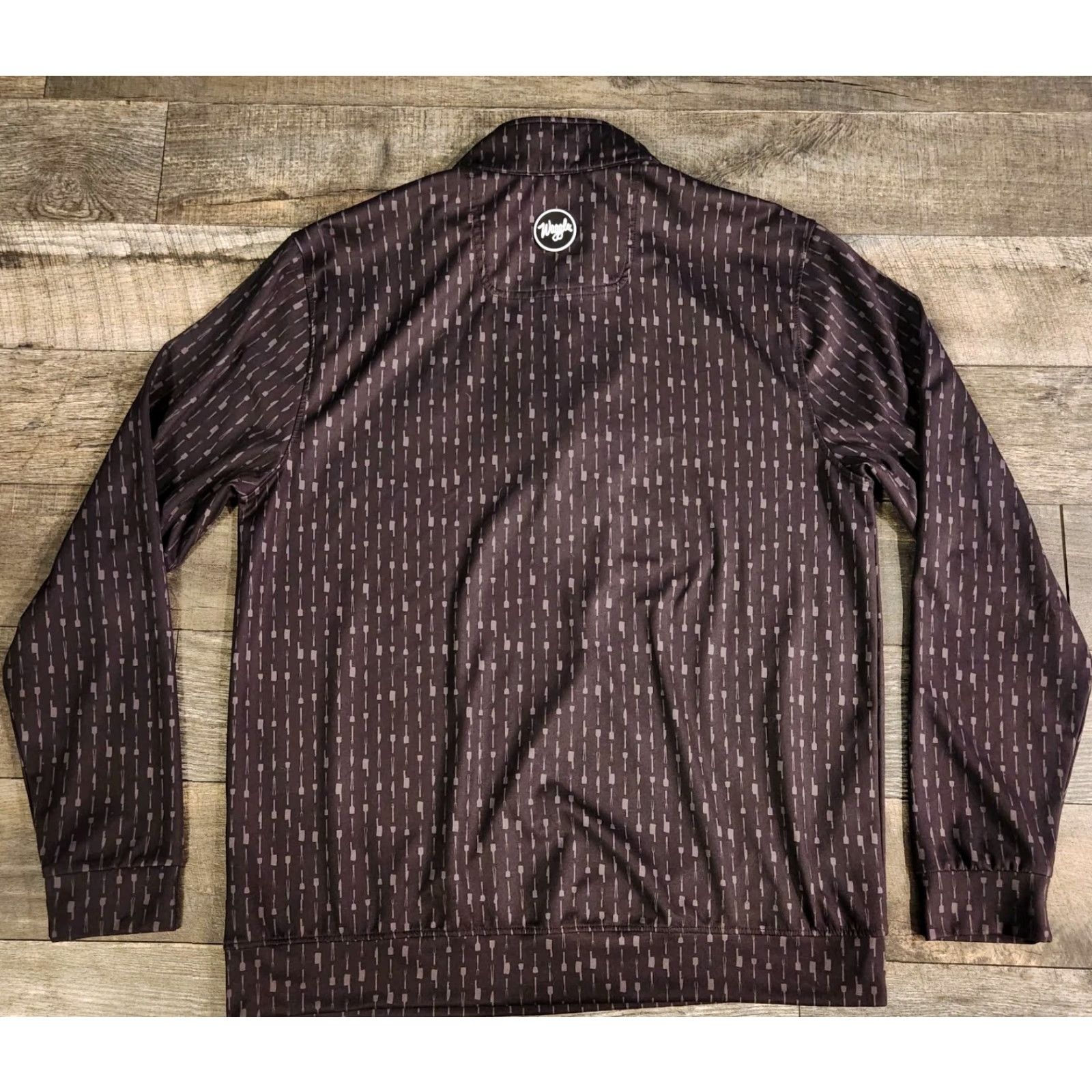 Vintage Waggle Cuso Cuts 1/4 Zip Pullover Mens XL AOP Gray Long Sleeve Lightweight Quick Dry Performance Folded in Waggle In The Hunt Golf/Grill Smoker Rare Size US L / EU 52-54 / 3 - 7 Thumbnail