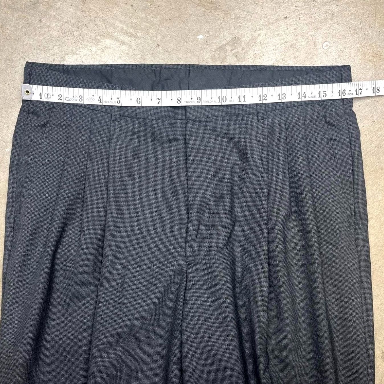 Vintage VINTAGE 80s Trousers Mens 32x29 Wool Blend Pleated Talon Zip Size US 32 / EU 48 - 5 Thumbnail