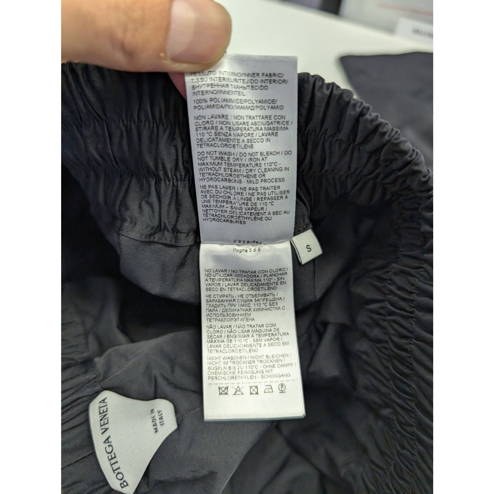 Bottega Veneta o1rshd1 Tech Nylon Trousers Pant in Black/Pacific Size US 30 / EU 46 - 15 Thumbnail