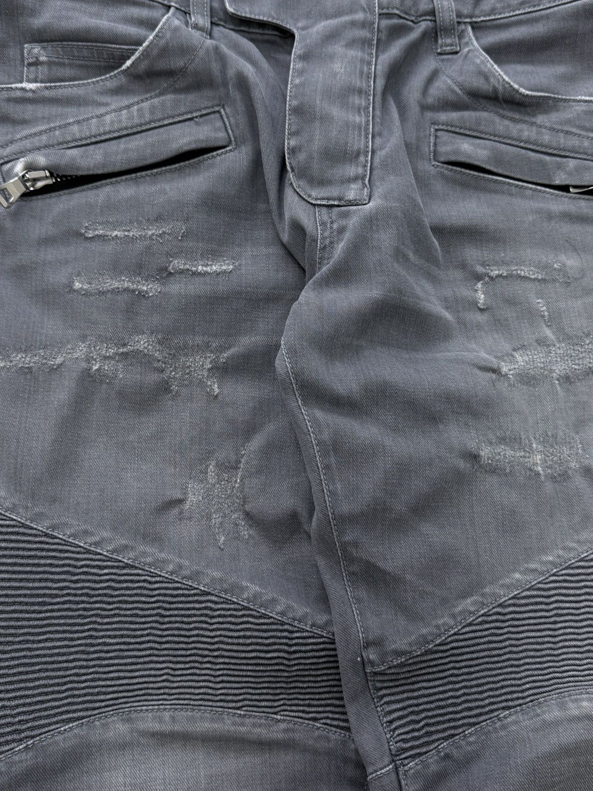 Balmain Balmain Biker Washed Distressed Denim Pants Size US 31 - 2 Thumbnail