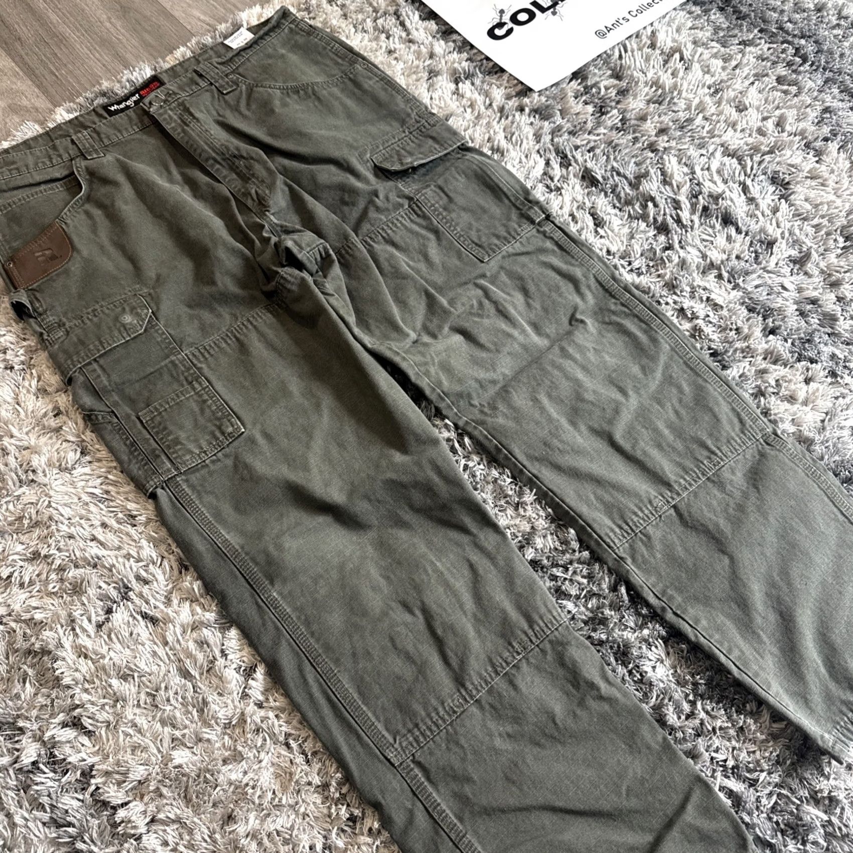 Wrangler VINTAGE Wrangler Straight Mens 40 Green Riggs Workwear Double Knee Denim Size 40x34 Y2K Size US 40 / EU 56 - 2 Thumbnail