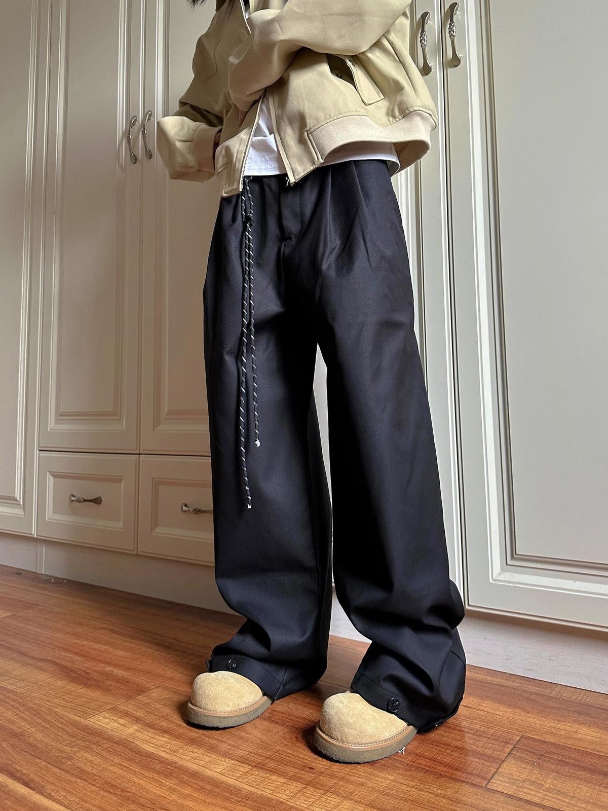 Other Black Wide Leg Relaxed Casual Pants, Baggy Lounge Pants Size US 30 / EU 46 - 4 Thumbnail