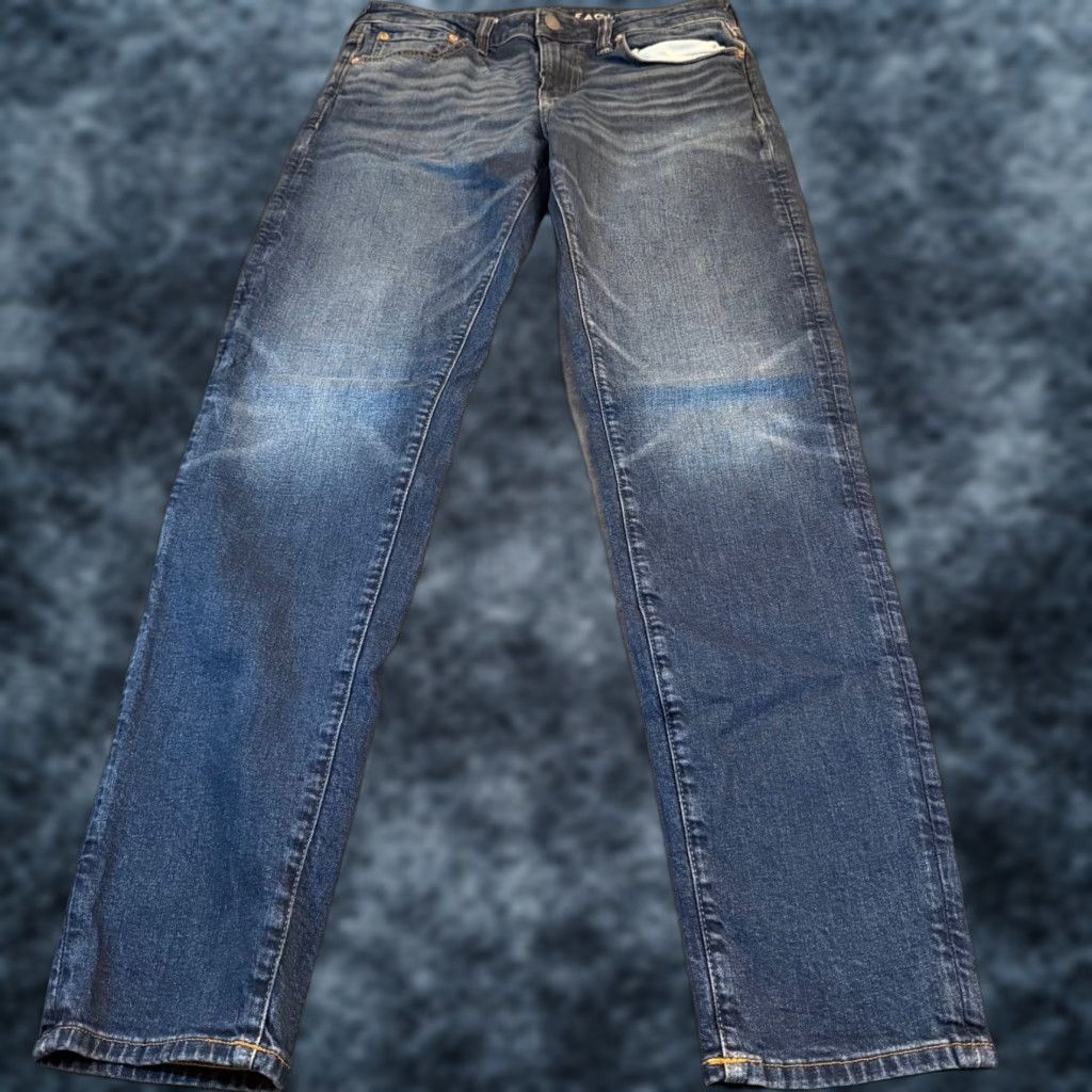Vintage American Eagle Jeans Athletic Fit Airflex+ 30x32 Denim Blue Stretch 5-Pocket Mens Jeans Size US 30 / EU 46 - 1 Thumbnail