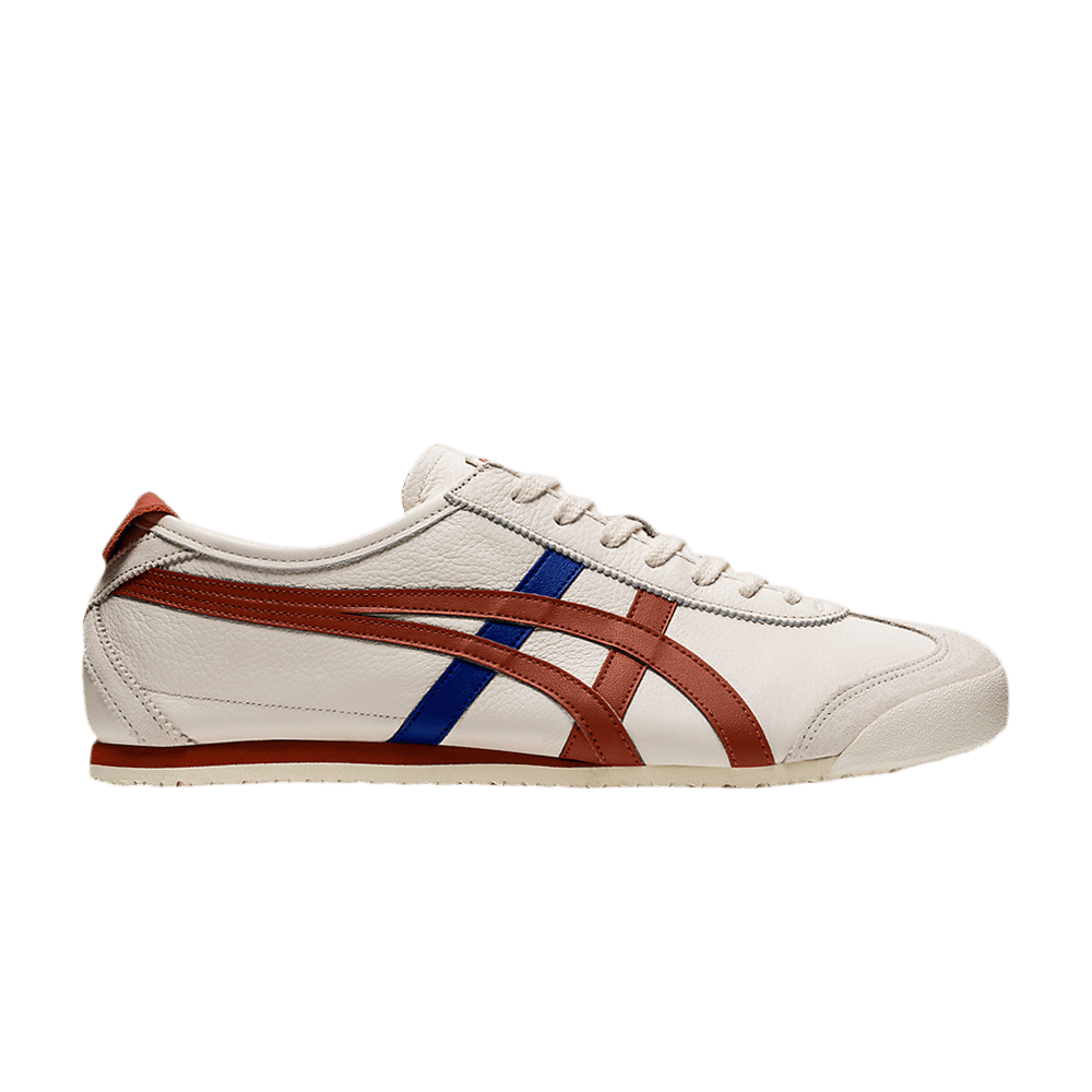 image of Onitsuka Tiger Mexico 66 Birch Rust Red Shoes in Cream, Men's