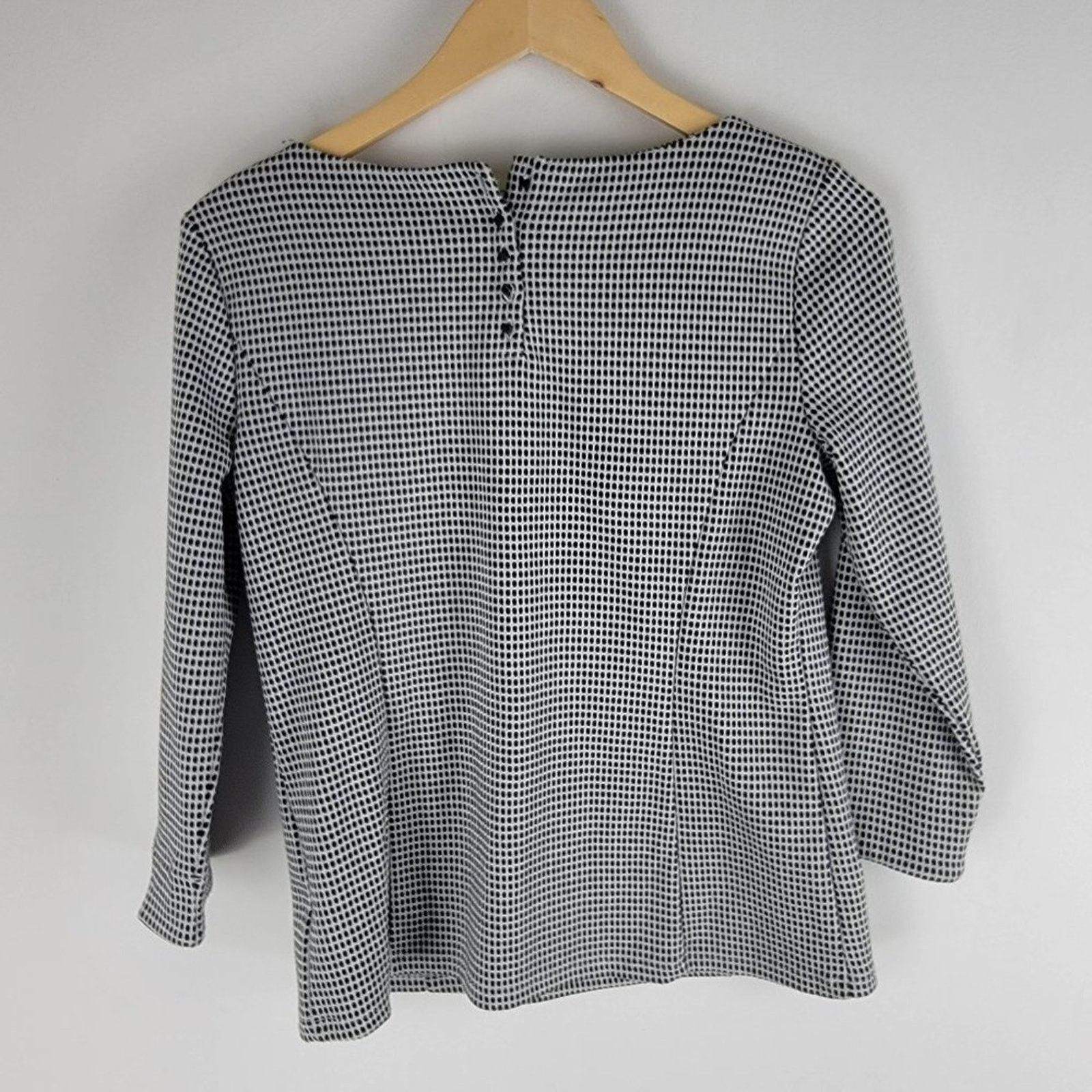 Talbots NEW Talbots Polka Dot 3/4 Sleeve Blouse Buttons Stretch Size S / US 4 / IT 40 - 6 Thumbnail