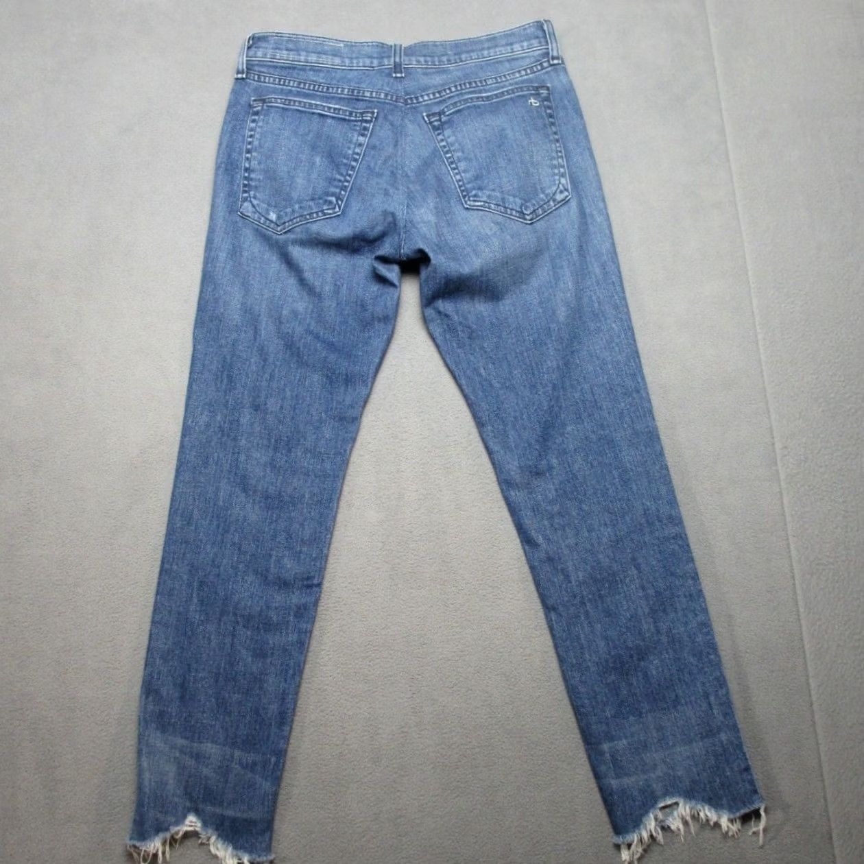 Rag & Bone Rag & Bone Jeans Womens 28X26.5 Blue Denim Dre Low Rise Frayed Hem Straight Leg Size 28" / US 6 / IT 42 - 2 Thumbnail