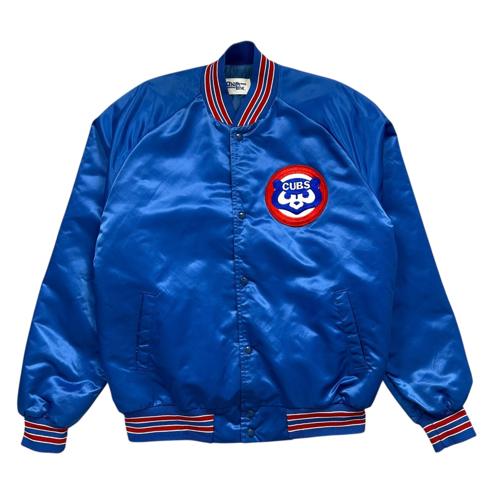 MLB VTG 90s CHICAGO CUBS CHALK LINE SATIN JACKET SPELL OUT L Size US L / EU 52-54 / 3 - 2 Thumbnail