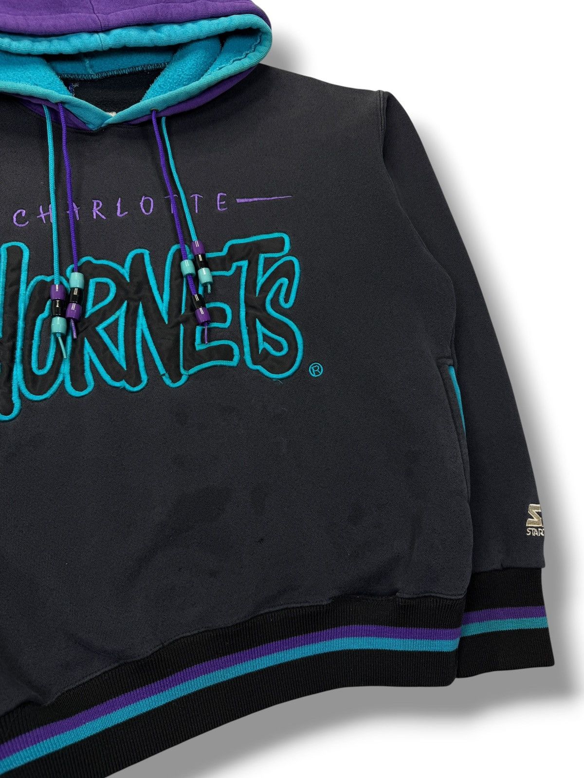 Starter Vintage 90’s Charlotte Hornets Starter Double Hood Sweater Size US S / EU 44-46 / 1 - 3 Thumbnail