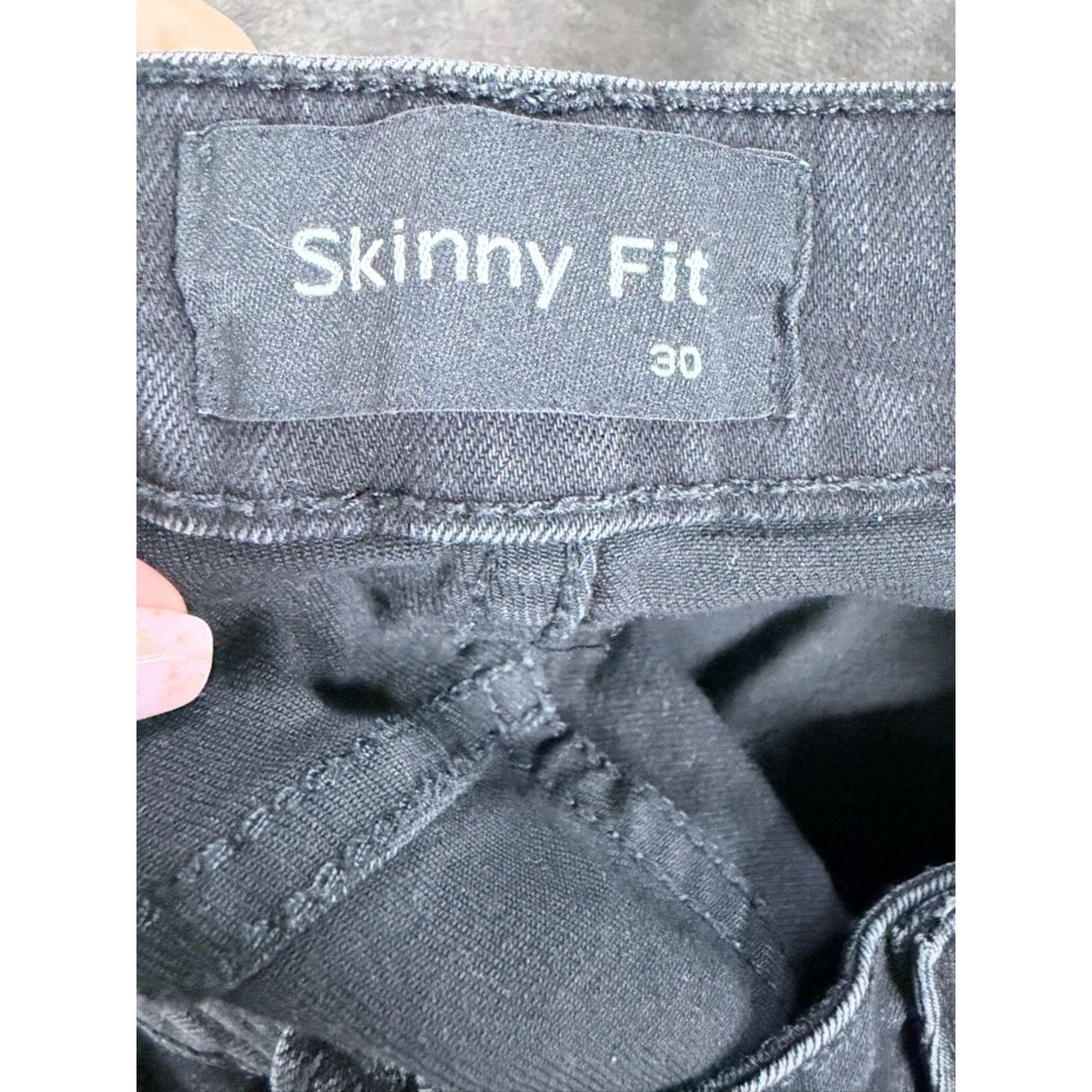 Express Men’s Express Skinny Fit Black Distressed Jeans size 30 Size US 30 / EU 46 - 6 Thumbnail