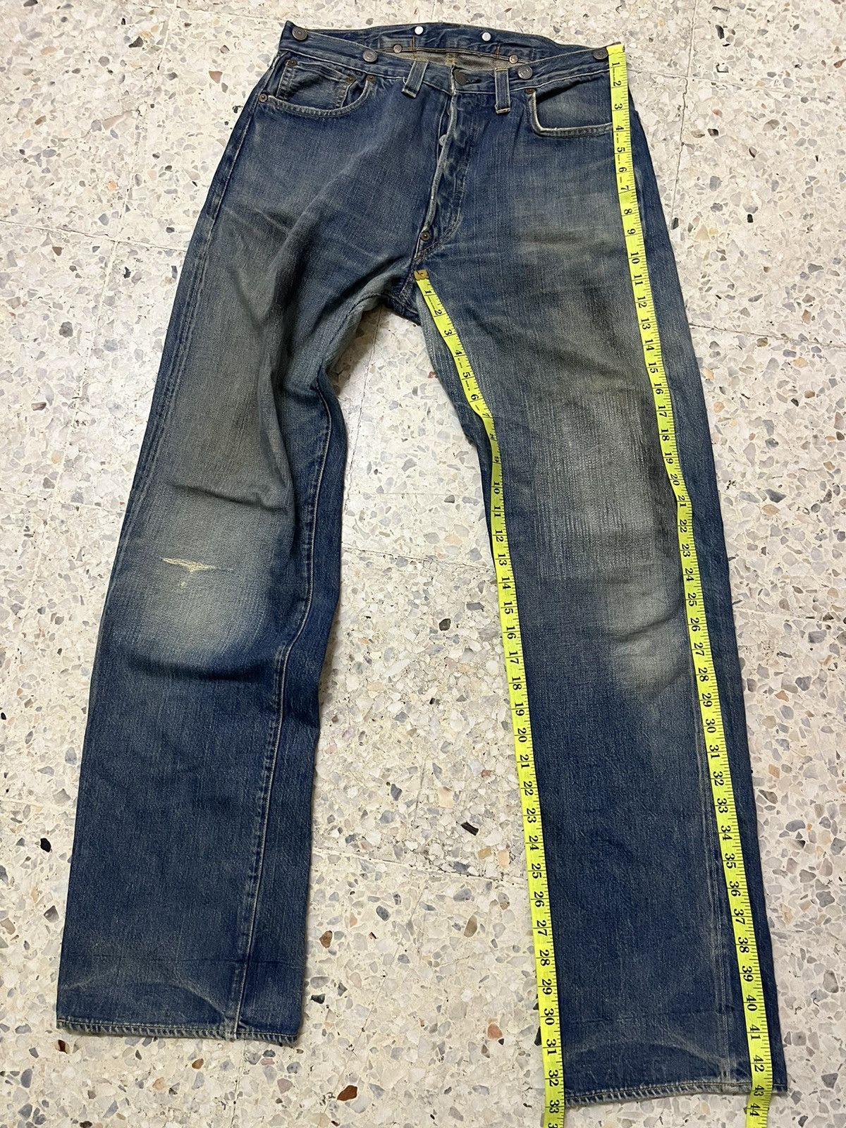 Levi's Vintage Clothing Distress Levi’s 501xx selvedge denim Size US 31 - 17 Thumbnail