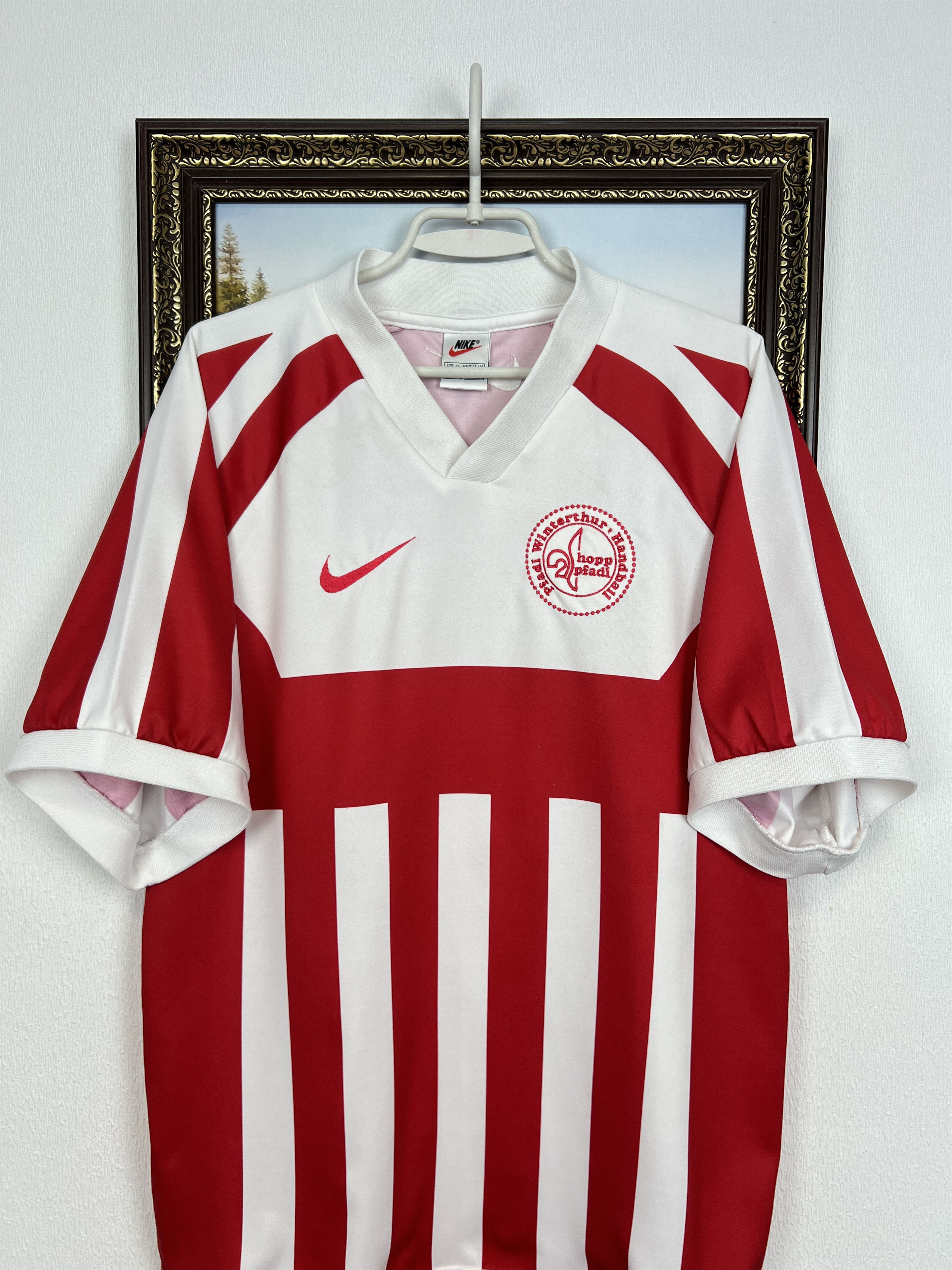 Nike Vintage 90's Nike Pfadi Winterthur Handball Shirt Tee Jersey Size US XL / EU 56 / 4 - 2 Thumbnail