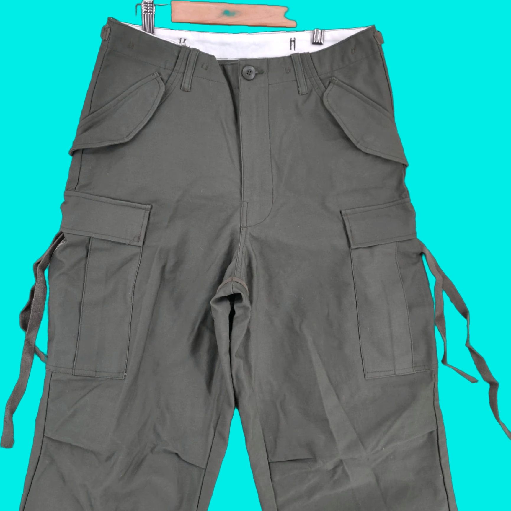 Alpha Industries Vtg Alpha Industries Military Trousers Cargo Pants Mens 30 Green Canvas 32 Inseam 30 Waiste Adjustable Lined Field Workwear Winter Army 90s Mens Size US 32 / EU 48 - 1 Thumbnail