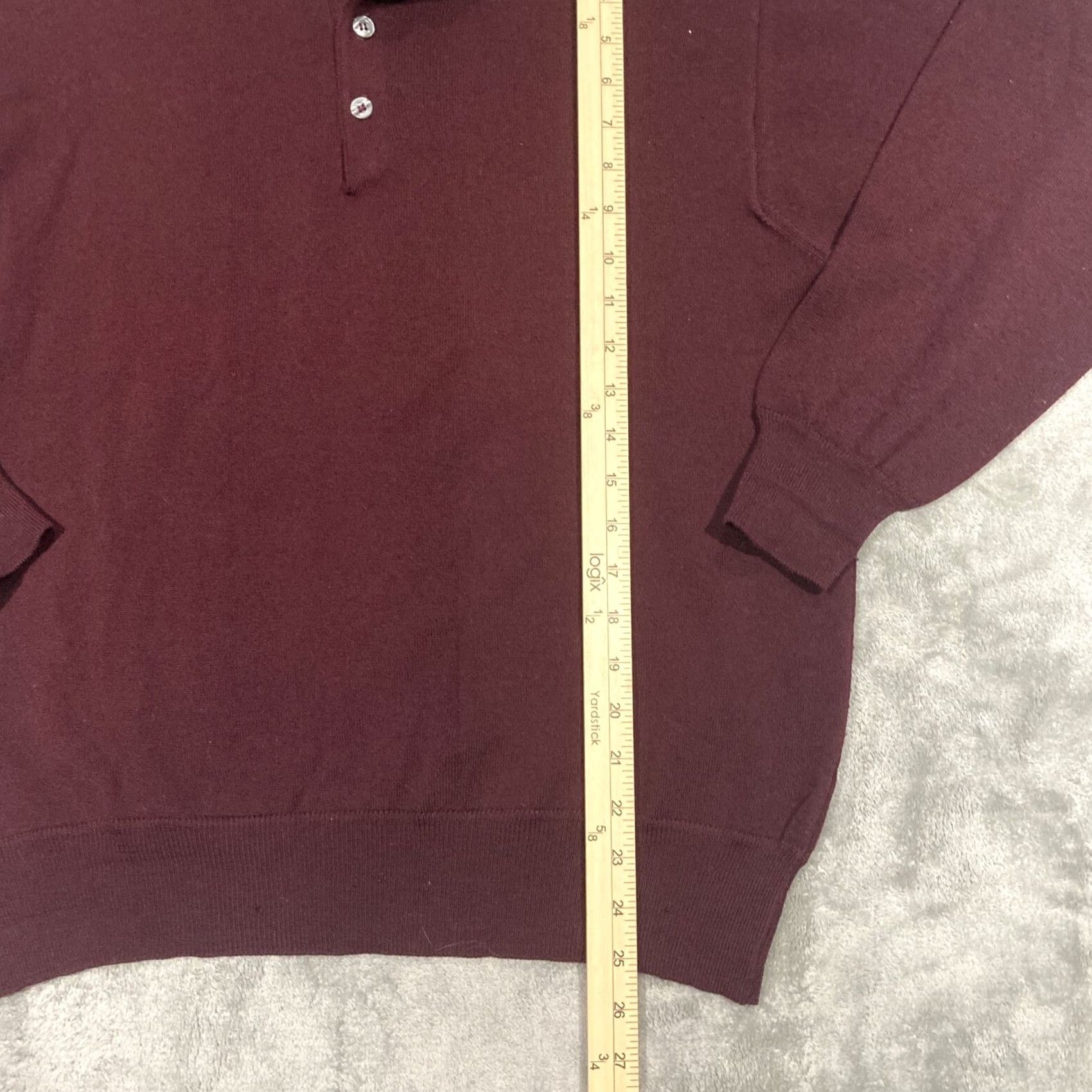 Vintage Embassy Row Polo Sweater Mens Size L Wool Shirt Red Two Ply Knit Top Pullover Tight-Knit Collared Neckline Size US L / EU 52-54 / 3 - 4 Thumbnail