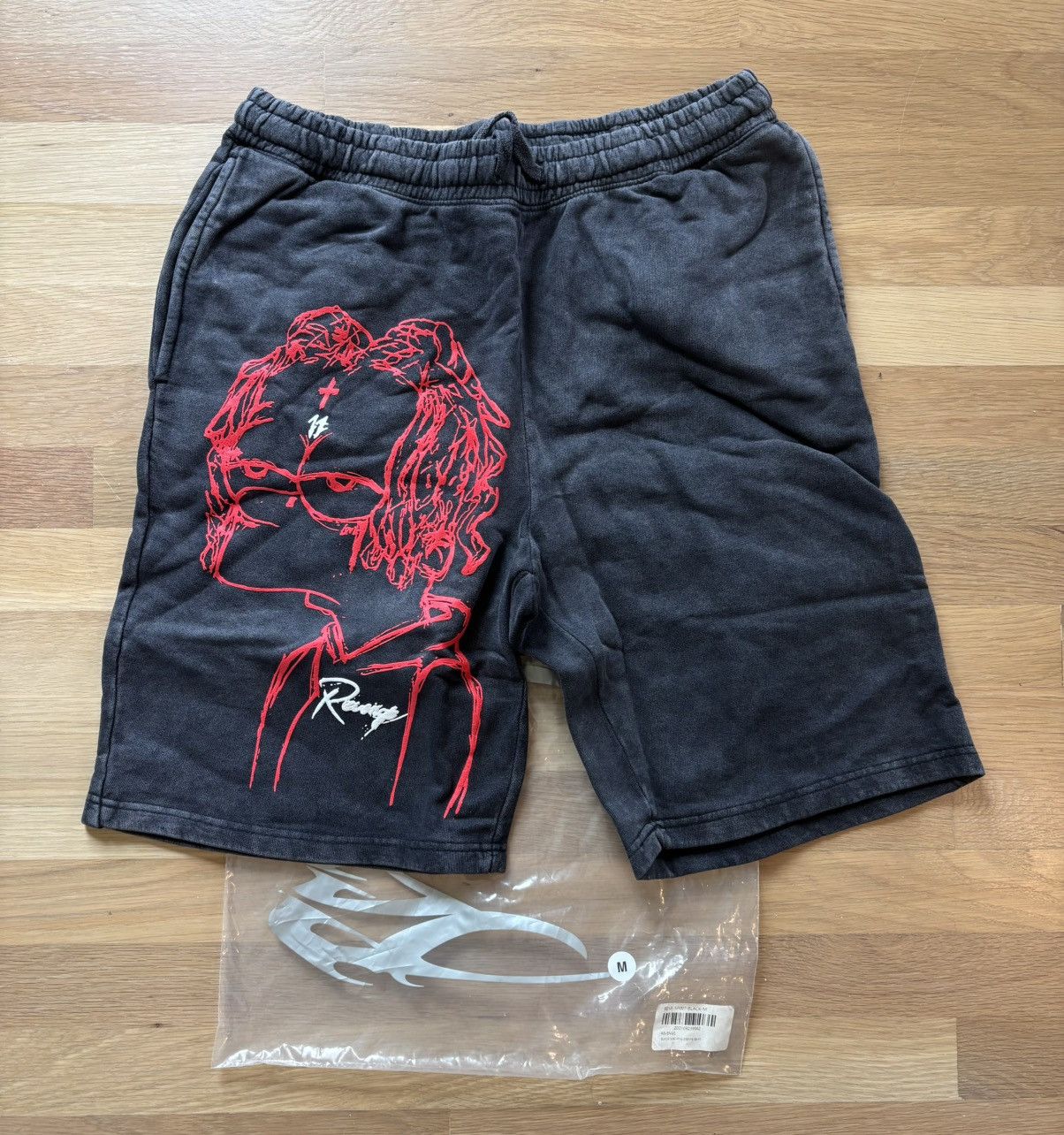Revenge × Trippie Redd Revenge Trippie Redd Bart Black Shorts Size Medium Size US 32 / EU 48 - 2 Thumbnail