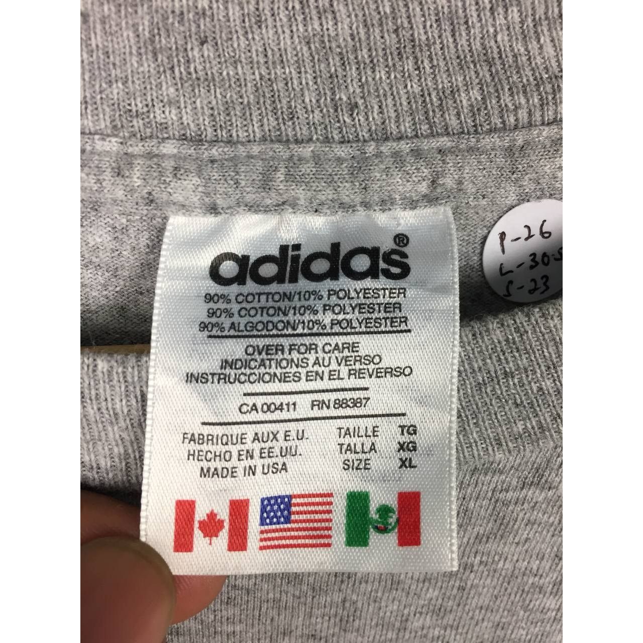 Adidas × Vintage Vtg 90s Adidas Center Logo Made in Usa Long Sleeve Tee Size US XL / EU 56 / 4 - 10 Thumbnail