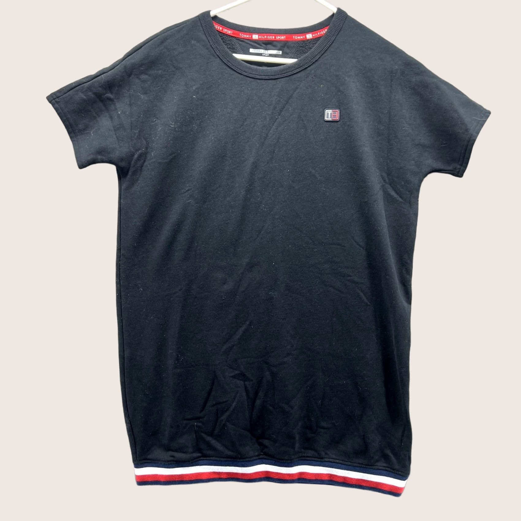 Tommy Hilfiger Tommy Hilfiger Sport Shirt Dress Women Medium Black Crewneck Logo Stripe Hem Tee Size M / US 6-8 / IT 42-44 - 1 Thumbnail