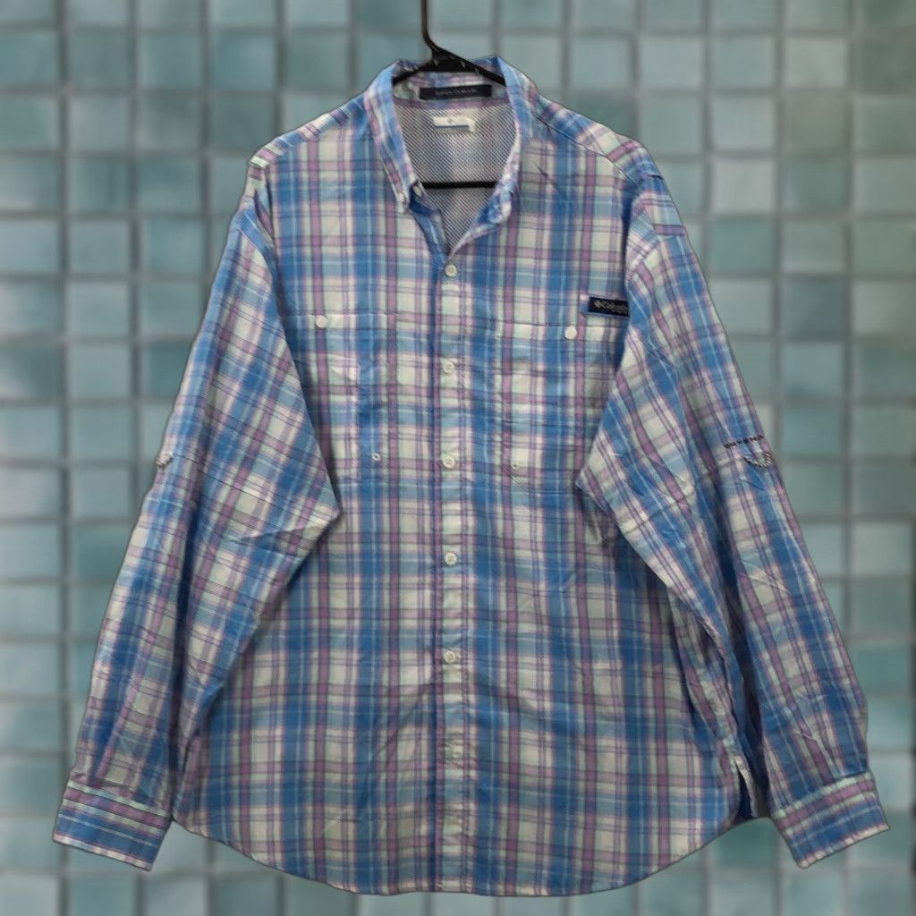 Vintage VINTAGE Columbia Button-Up Shirt Multicolour Plaid Long Sleeve Casual Pockets Adult Large Mens Size US L / EU 52-54 / 3 - 1 Thumbnail